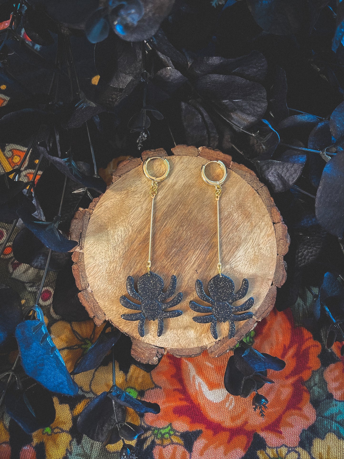 Spider Drop Huggie Hoops // Fall Collection