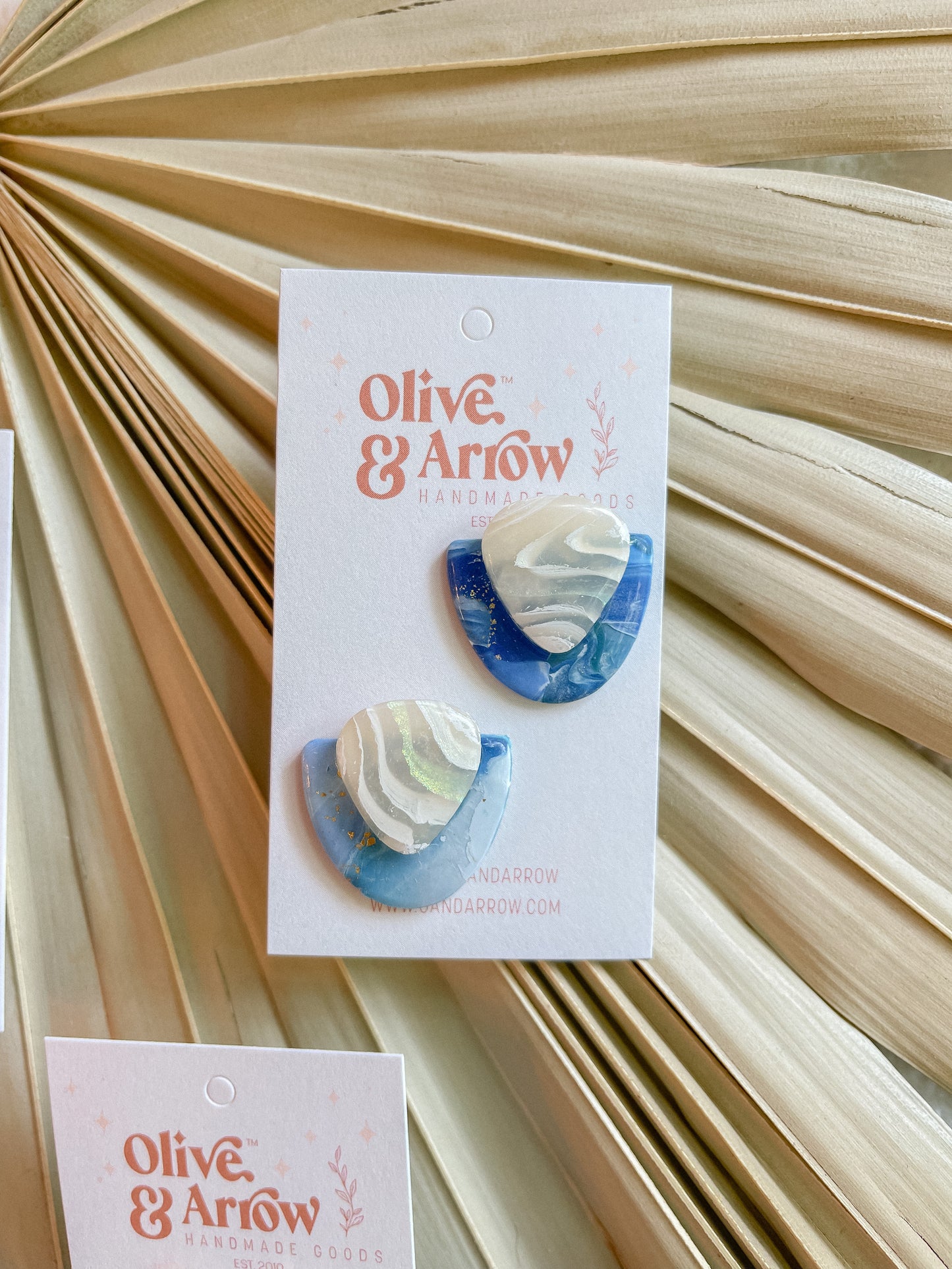 Caribbean Sea + Holo Marble Statement Studs // Summer Collection 2022