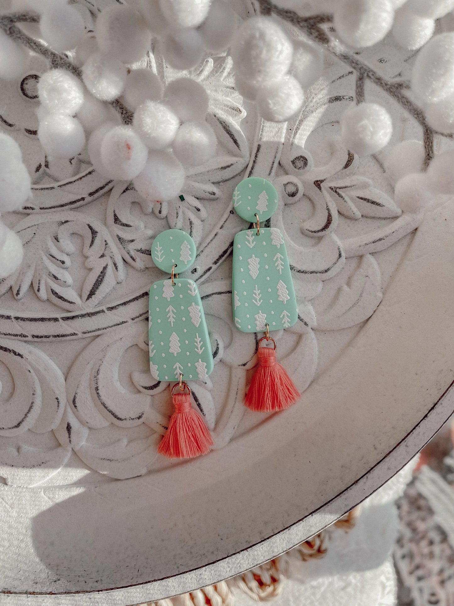 EXTRAS SALE! Mint Boho Pink Tassle Dangles // Holiday 22