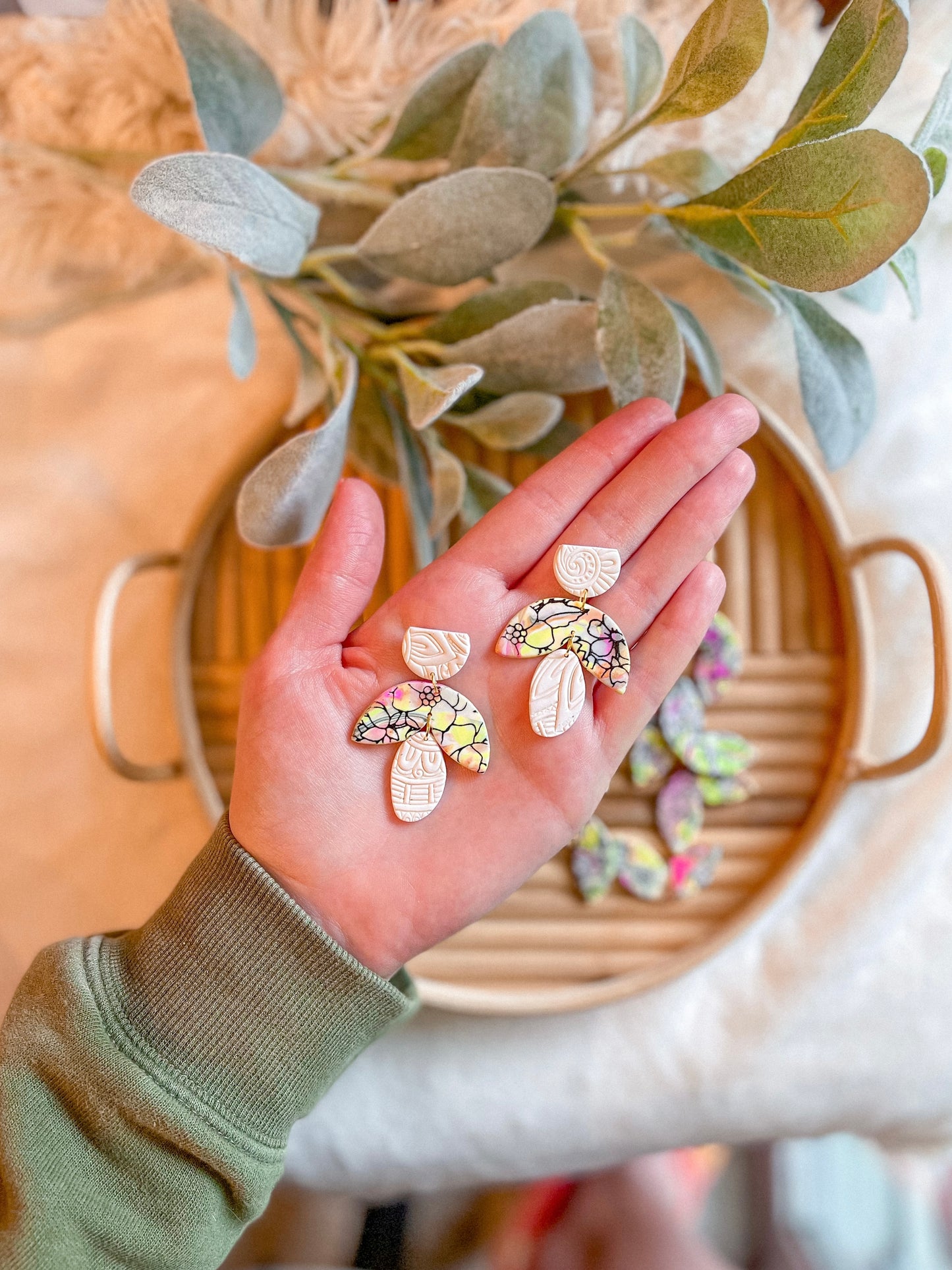 Floral Scrappy Textured Dangles // Jackson Collection