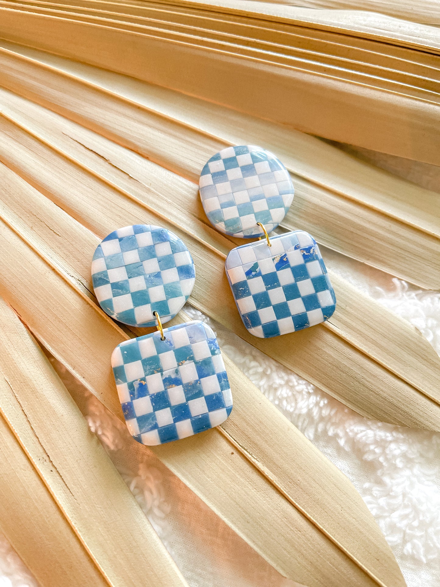 Caribbean Sea Checkerboard Dangles // Summer Collection 2022