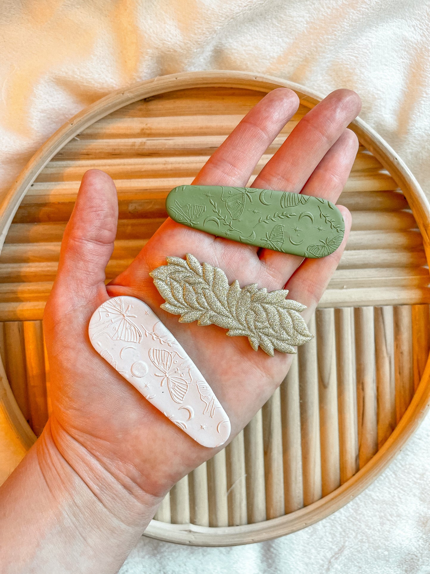 Gold Glitter Leaves Barrettes // Fall Collection