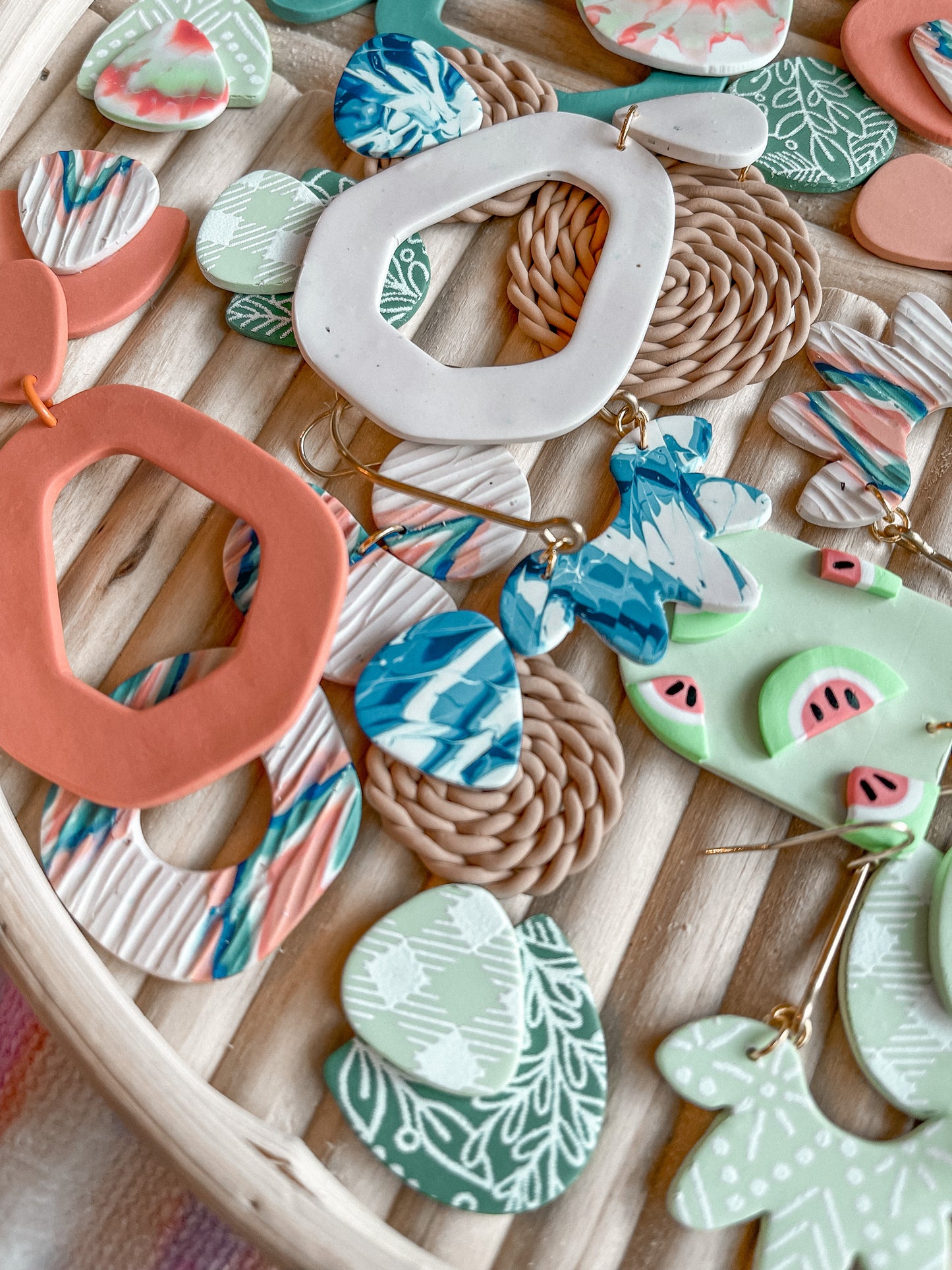 Shibori Tie Dye + Rattan Statement Studs // Summer Collection