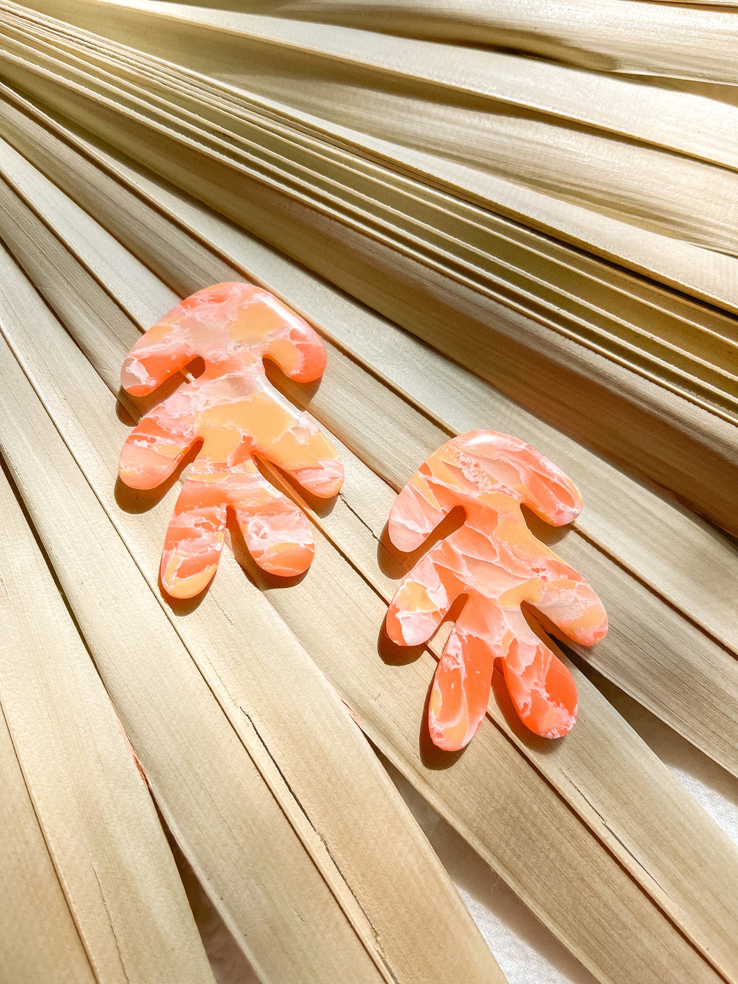 Coral Marble Coral Dangles // Summer Collection 2022