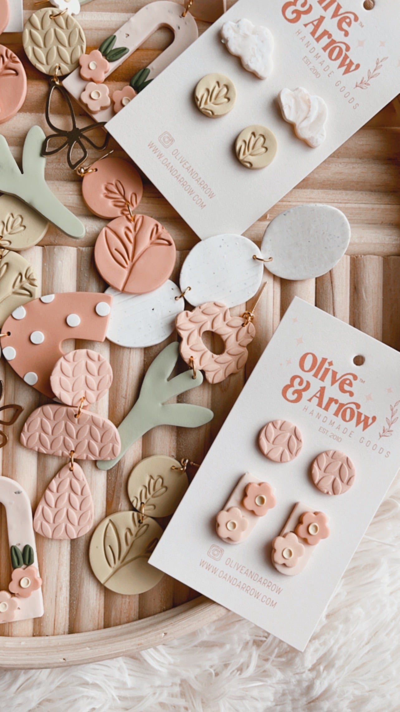 Textured Flower Dangles- Light Coral // Spring Collection