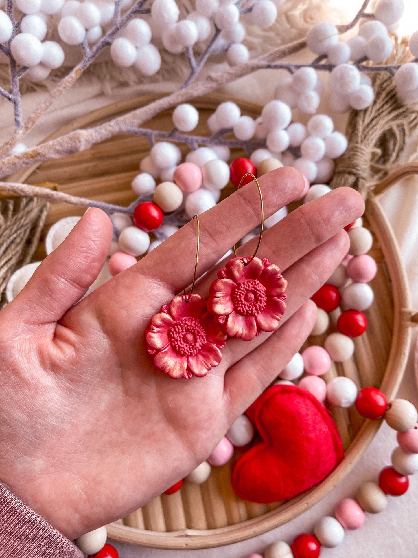 Poppy Red Color Shift Hoops // Valentines 2022 Collection