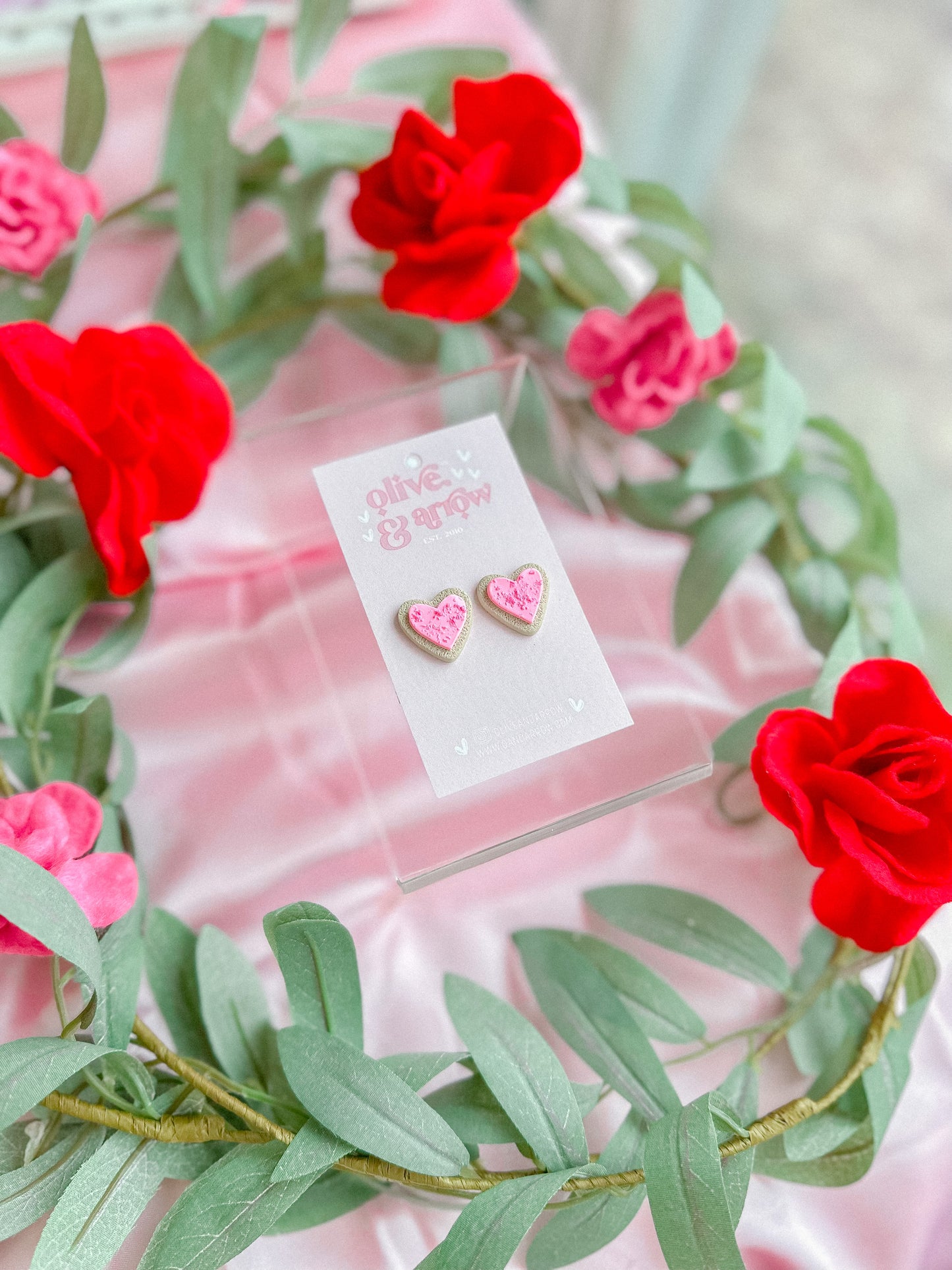 Frosted Heart Cookie Studs // Vday 2023