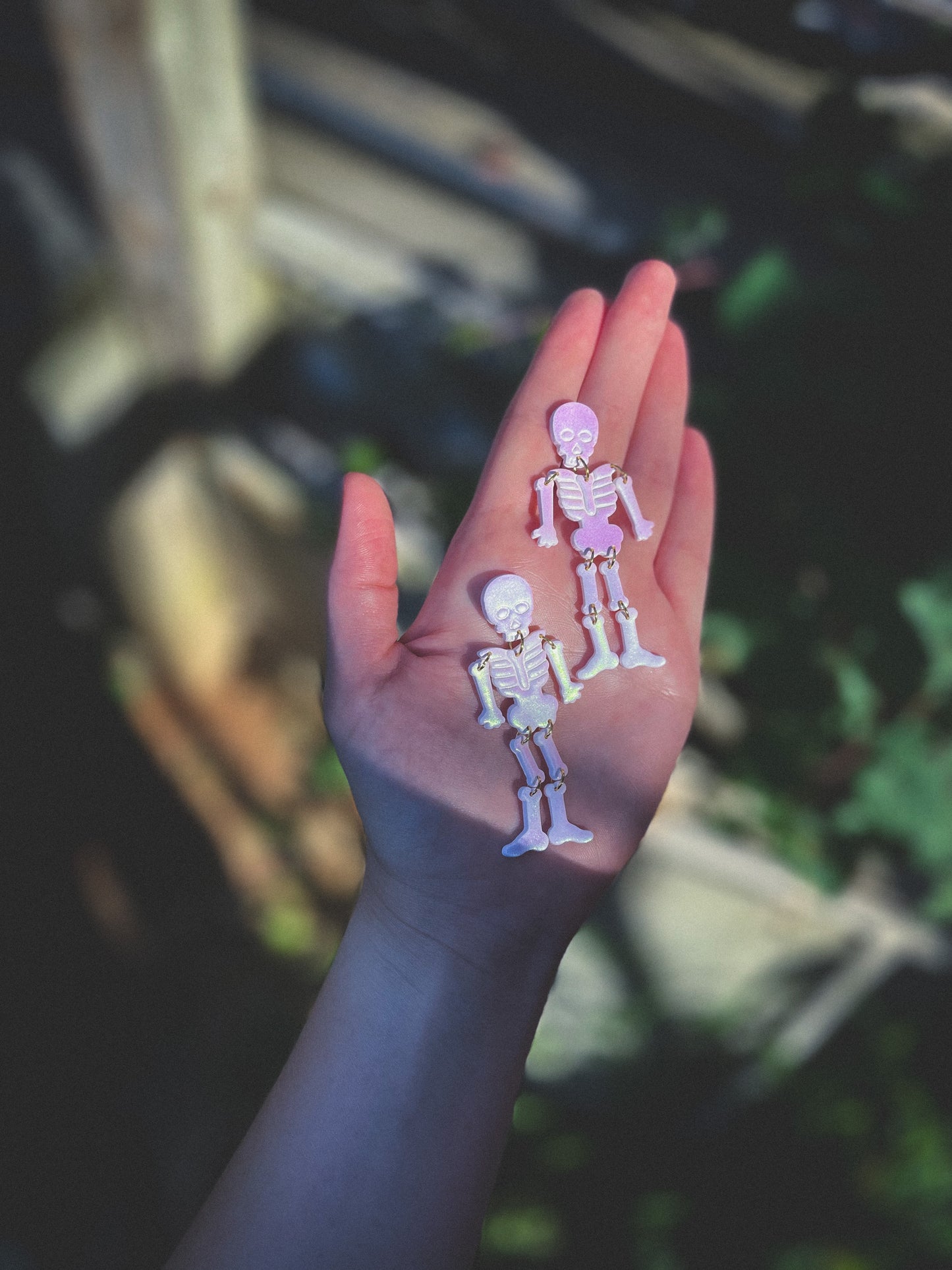 Holographic Skellies Dangles // Fall Collection