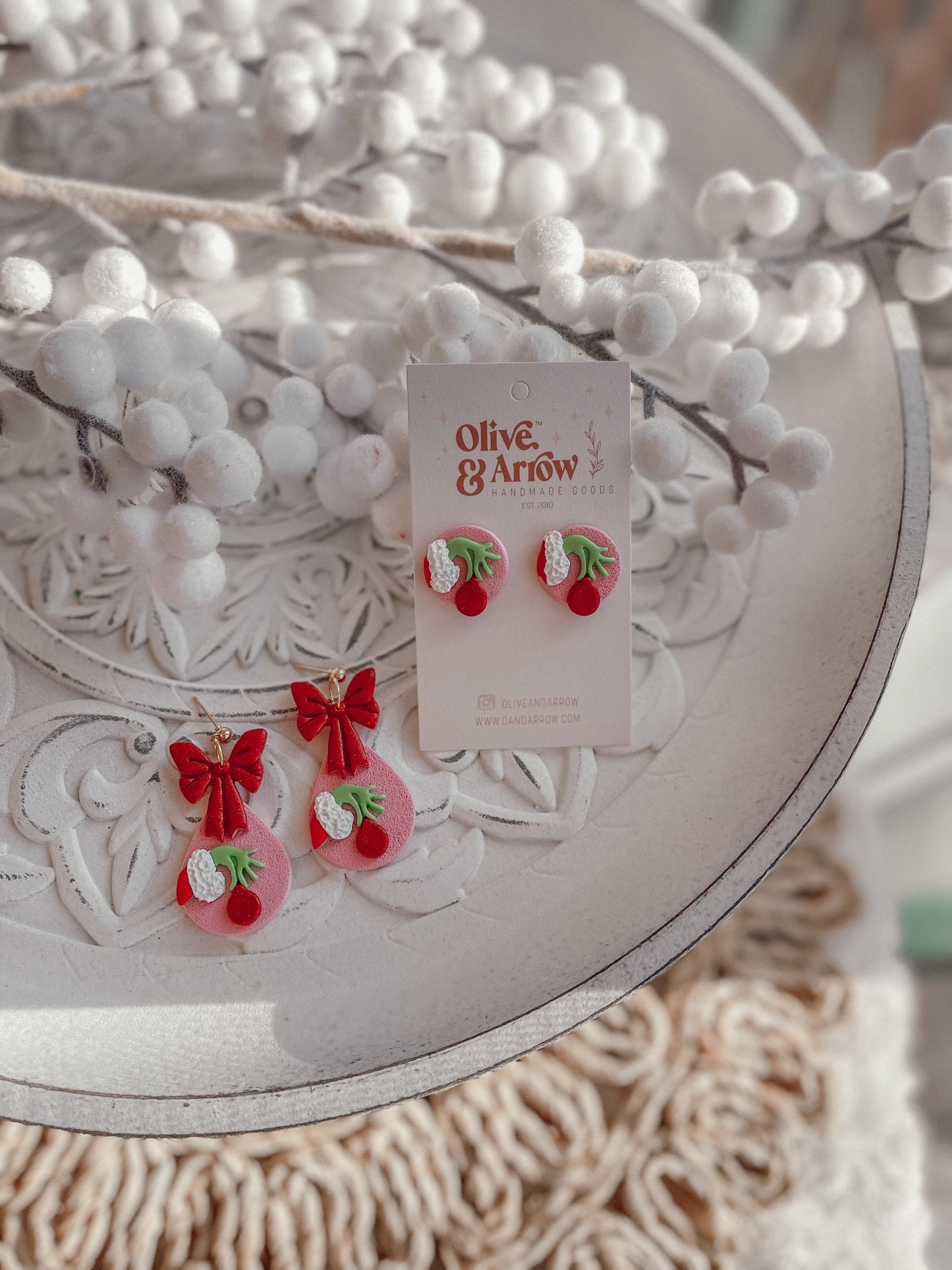 Grinchy Hand Studs // Holiday 22
