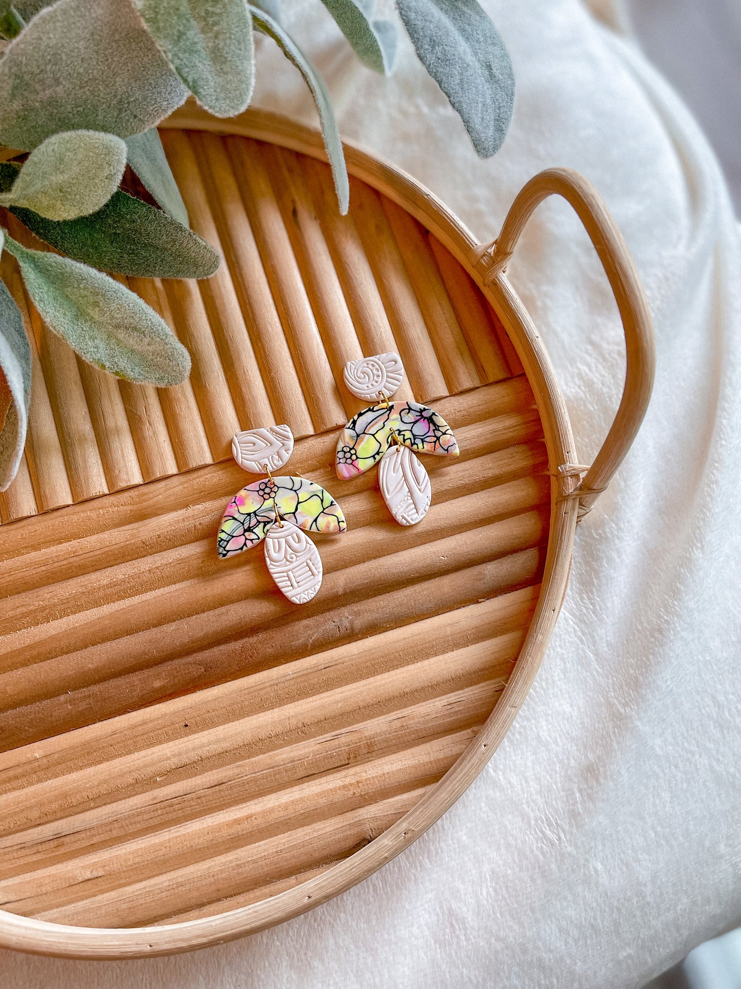 Floral Scrappy Textured Dangles // Jackson Collection