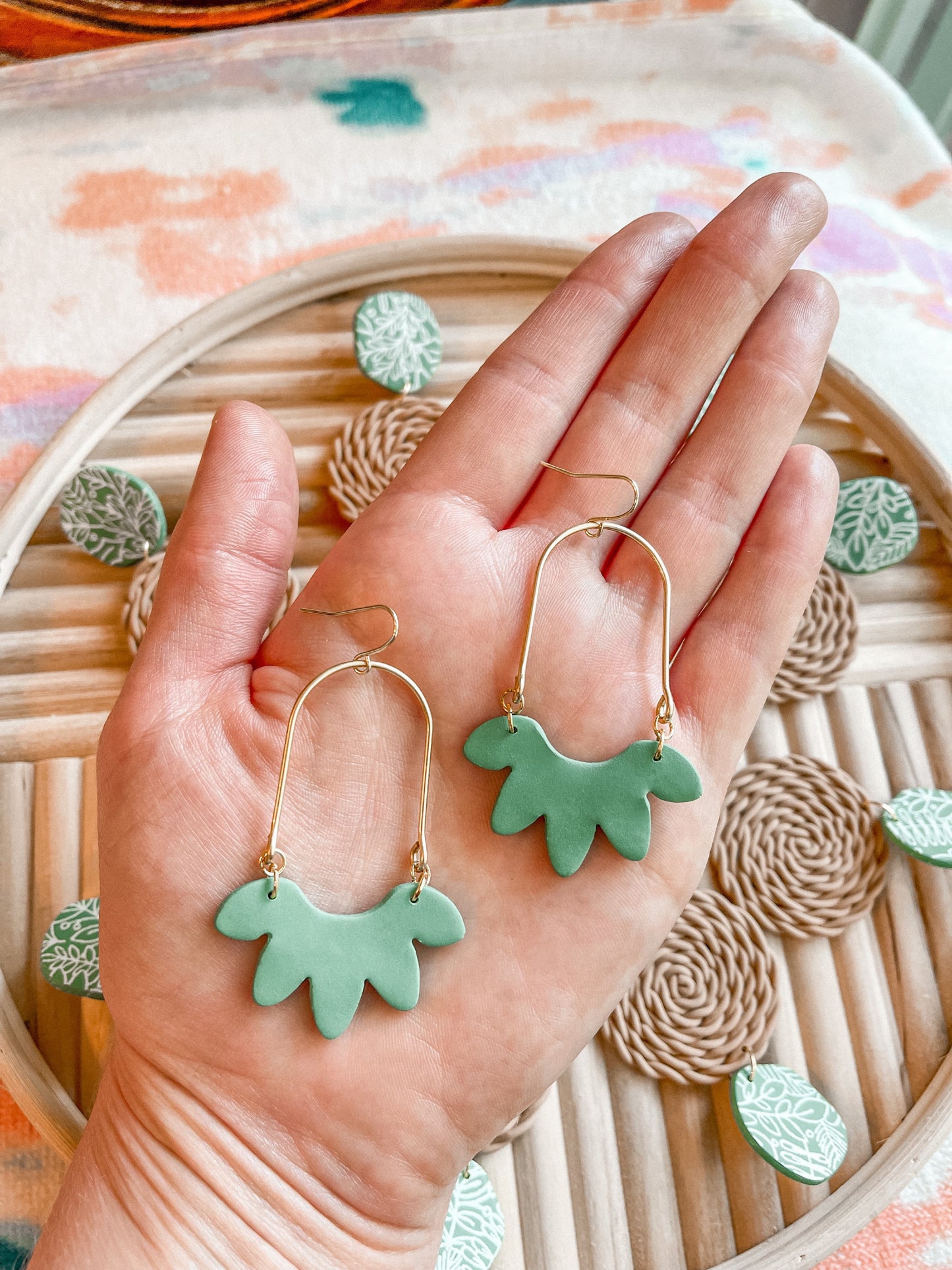 Lagoon Solid Brass Arch Dangles // Summer Collection