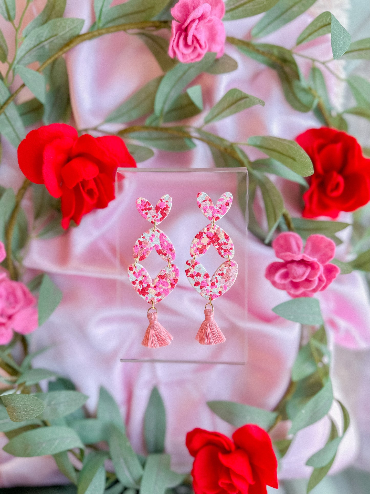 Confetti Stacked Hearts Dangles // Vday 2023