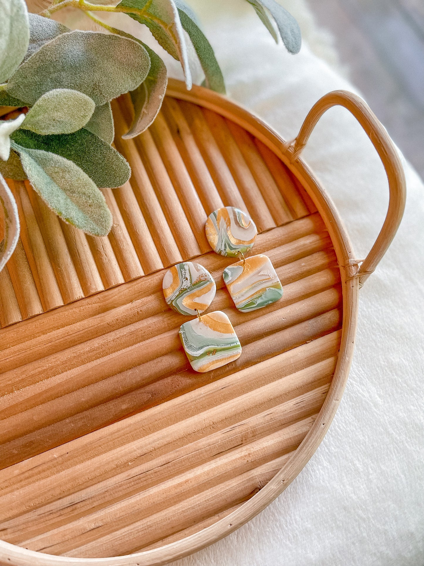 Moss Agate Organic Shapes Dangles // Jackson Collection