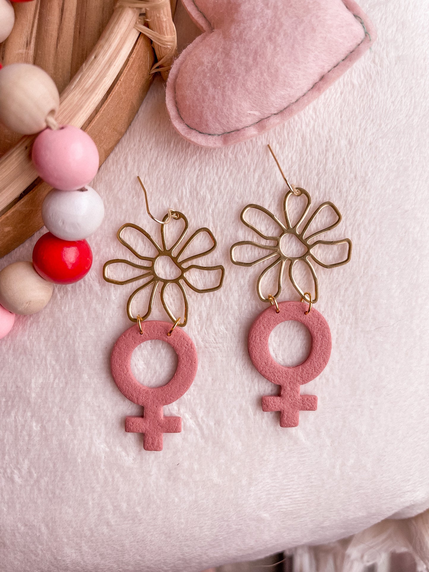 Woman Textured Flower Dangles // Valentines 2022 Collection