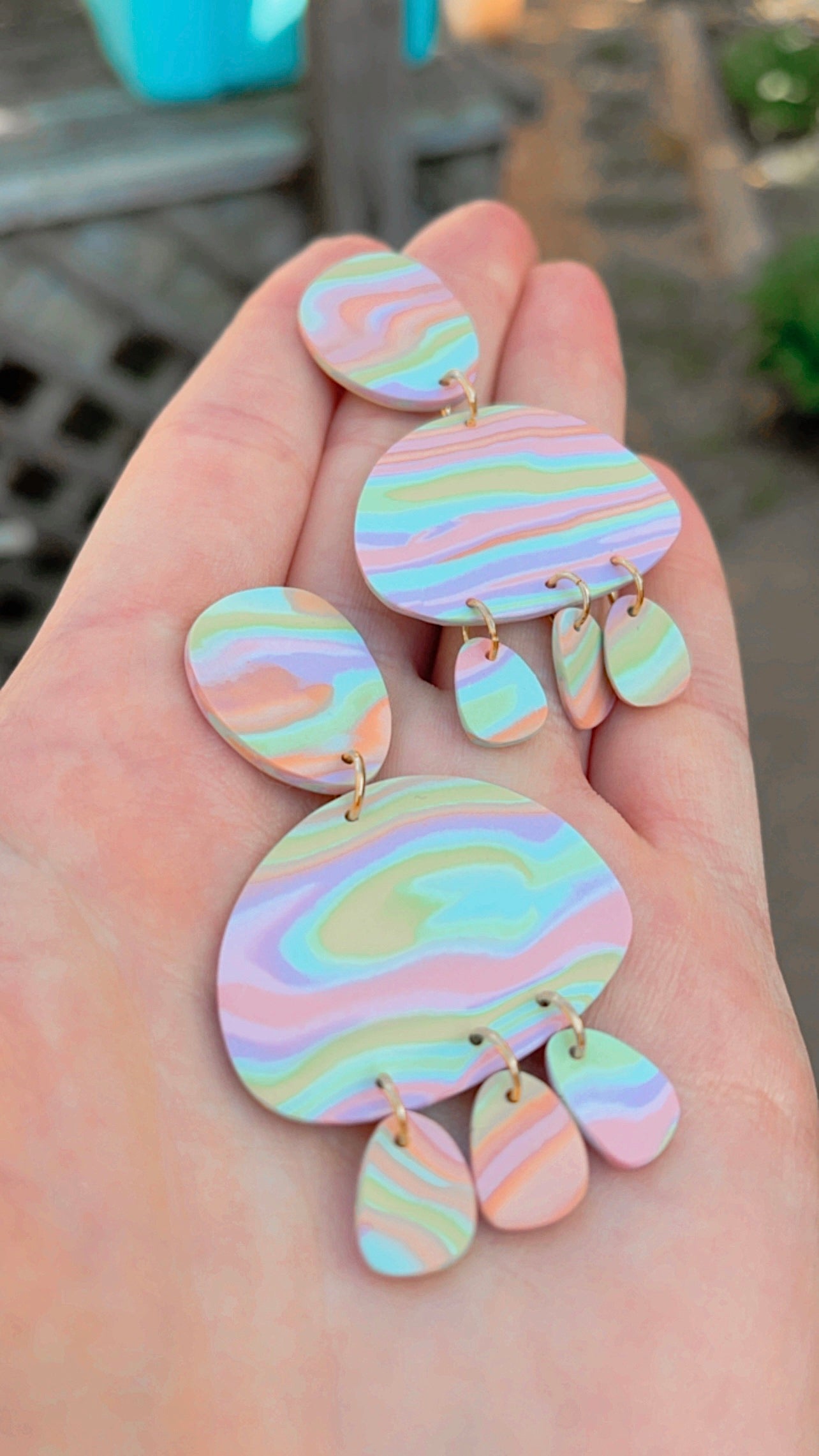 Groovy Pastel Abstract Dangles // Spring Collection