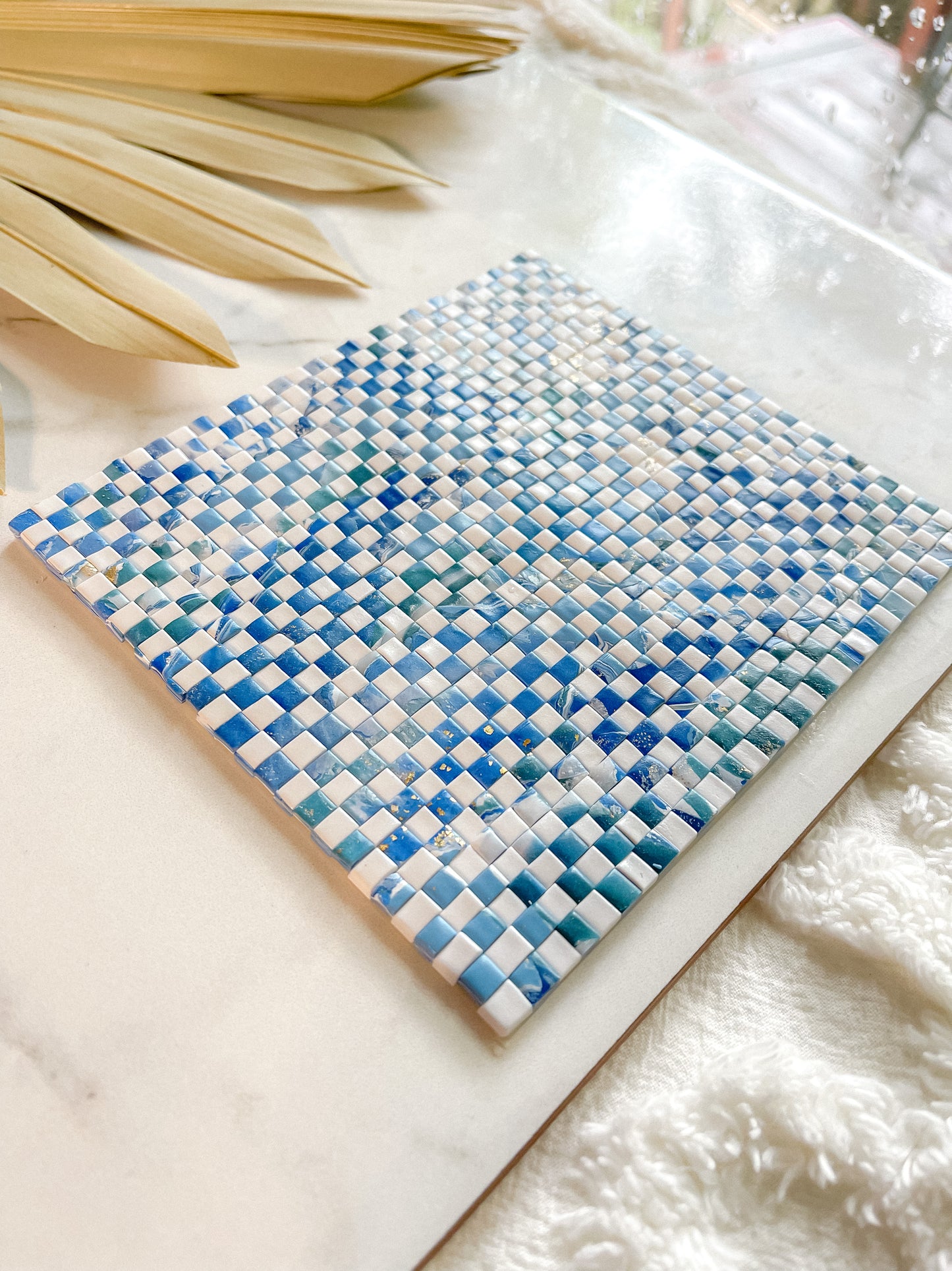 Caribbean Sea Checkerboard Dangles // Summer Collection 2022