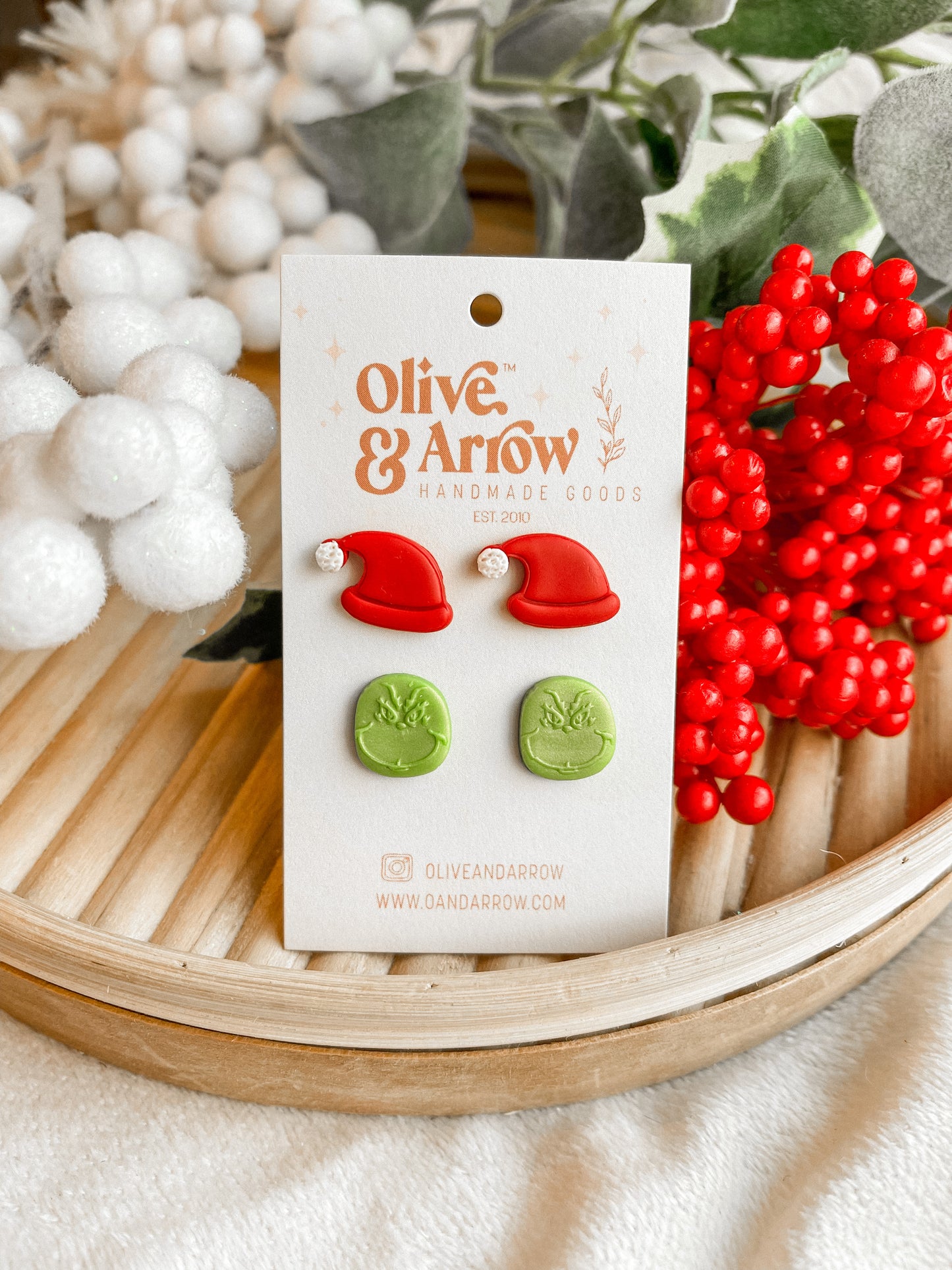 Grinch Santa Hat Stud Pack // Holiday Collection