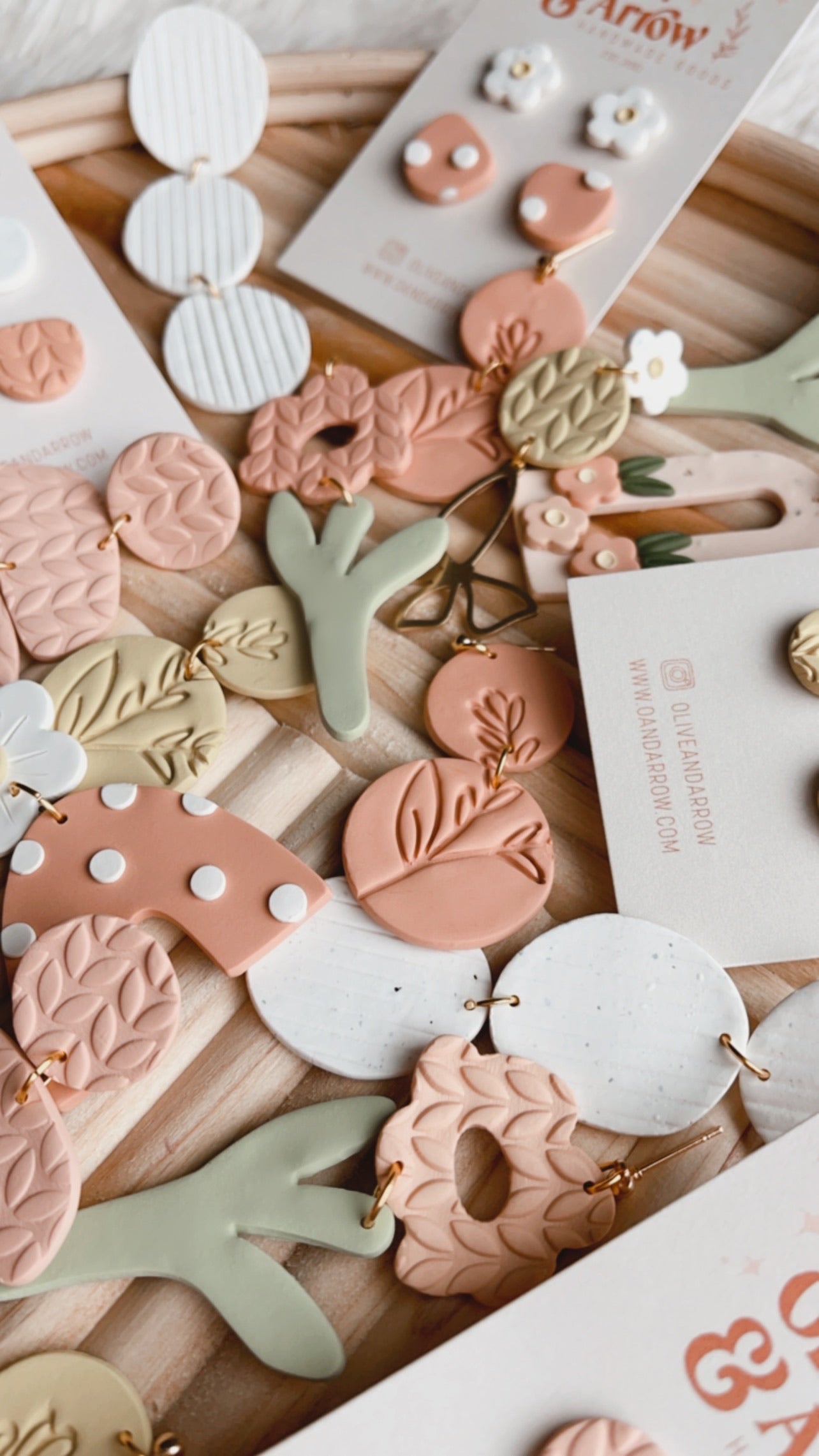 Embossed Floral Dangles- Coral // Spring Collection