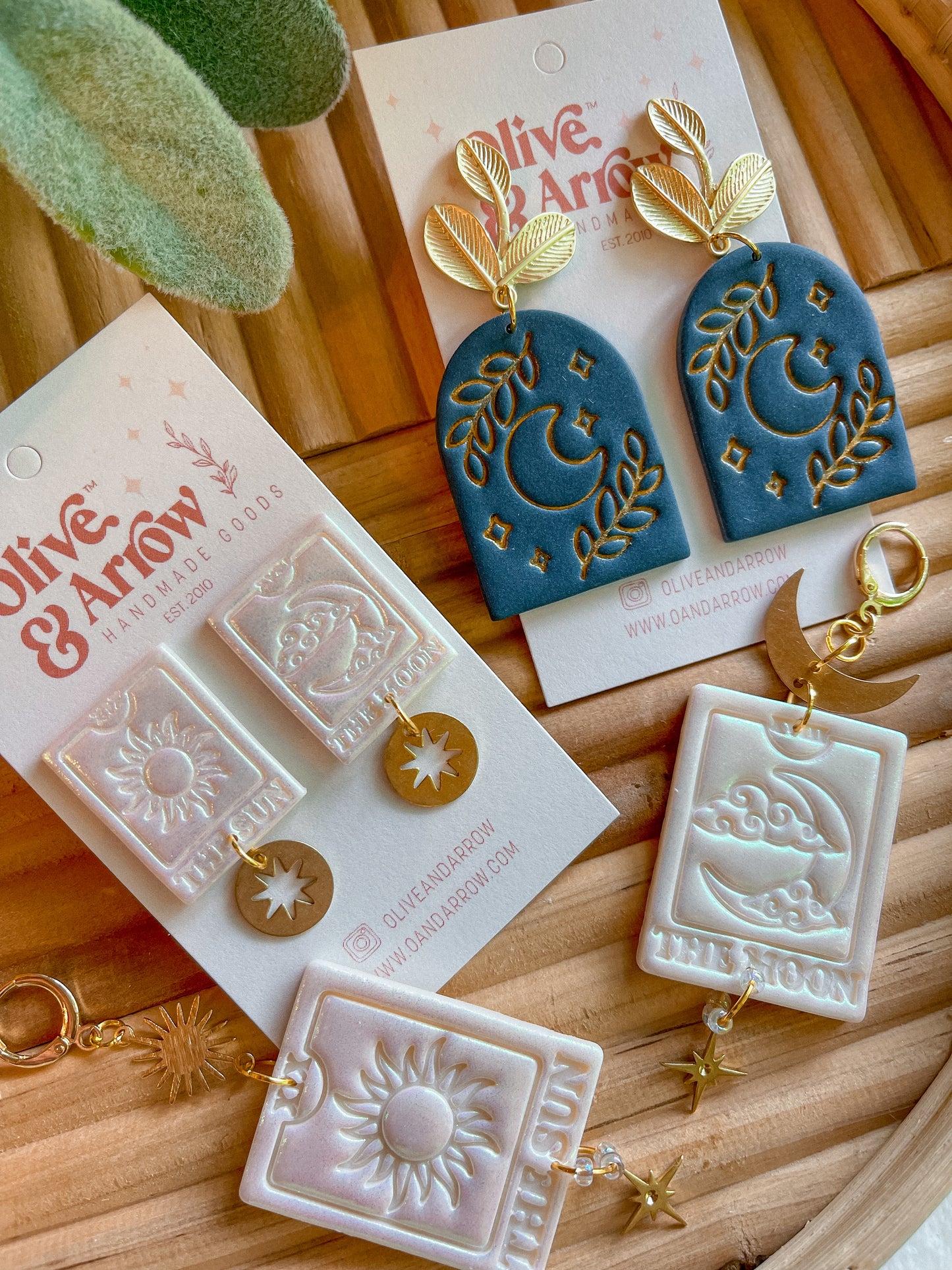 Sun + Moon Tarot Card Studs // Jackson Collection
