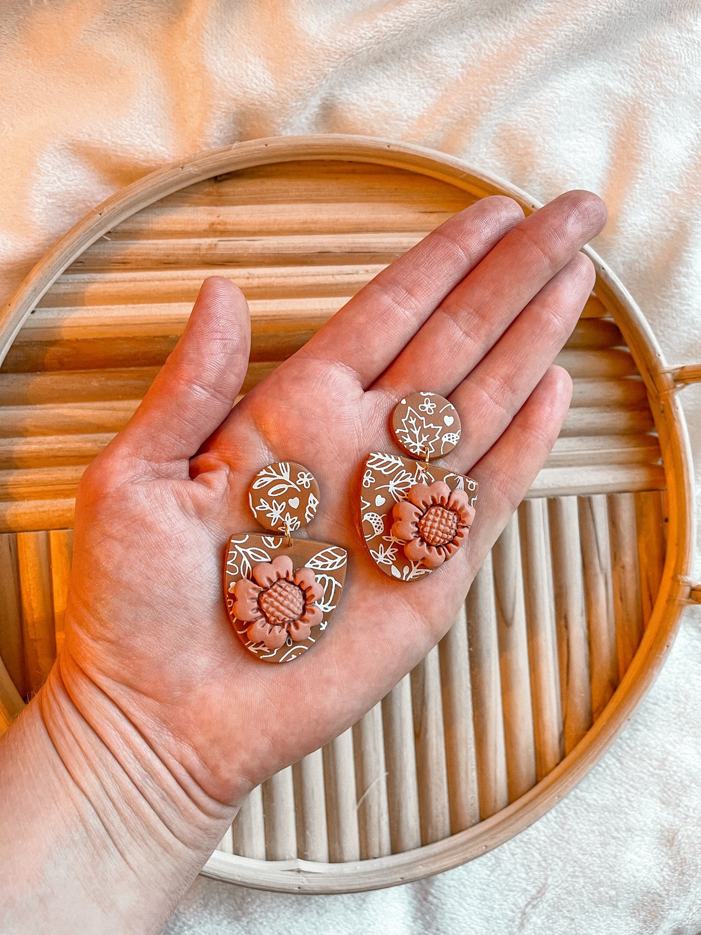 Autumn Raised Floral Dangles // Fall Collection