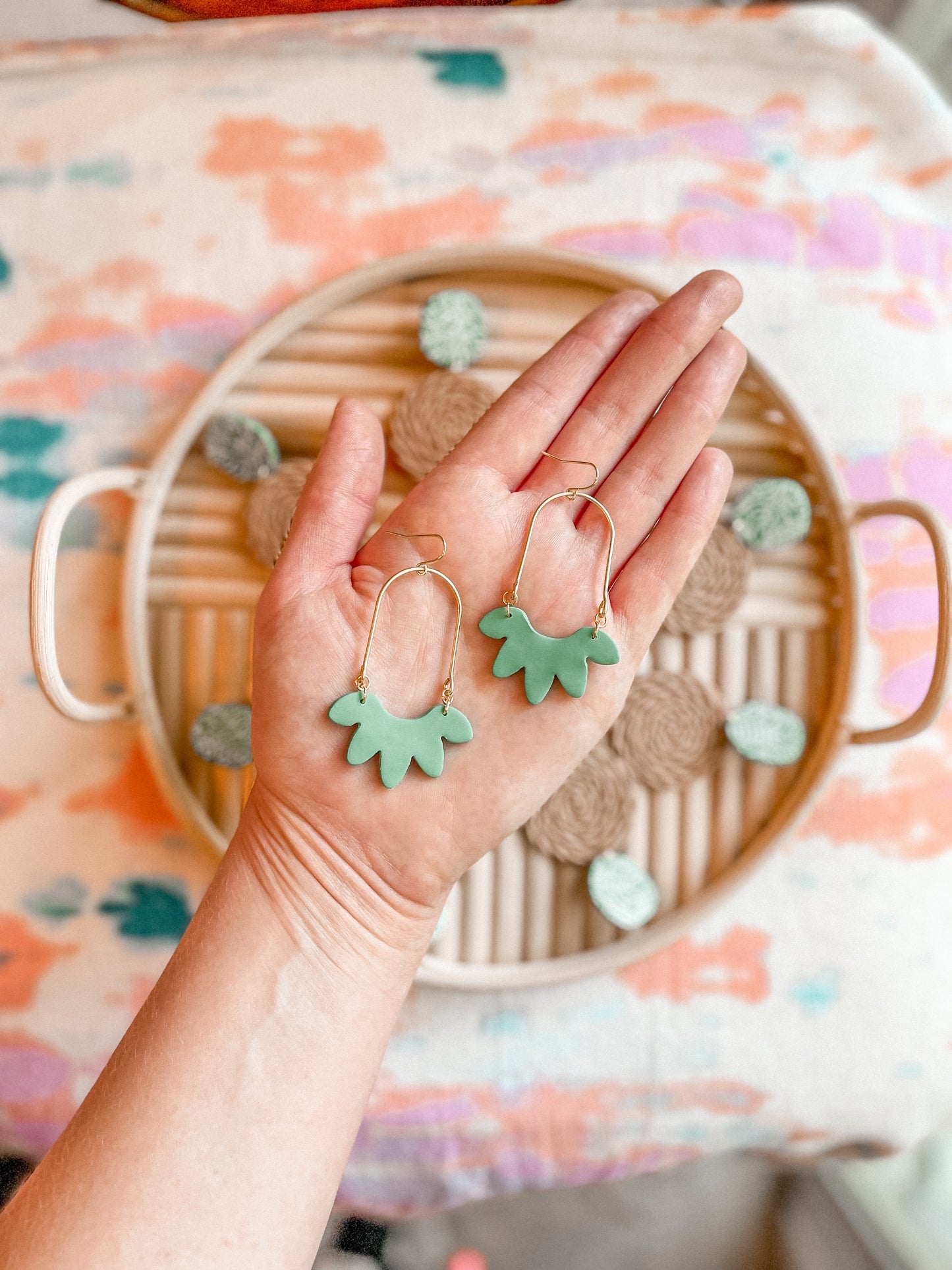 Lagoon Solid Brass Arch Dangles // Summer Collection