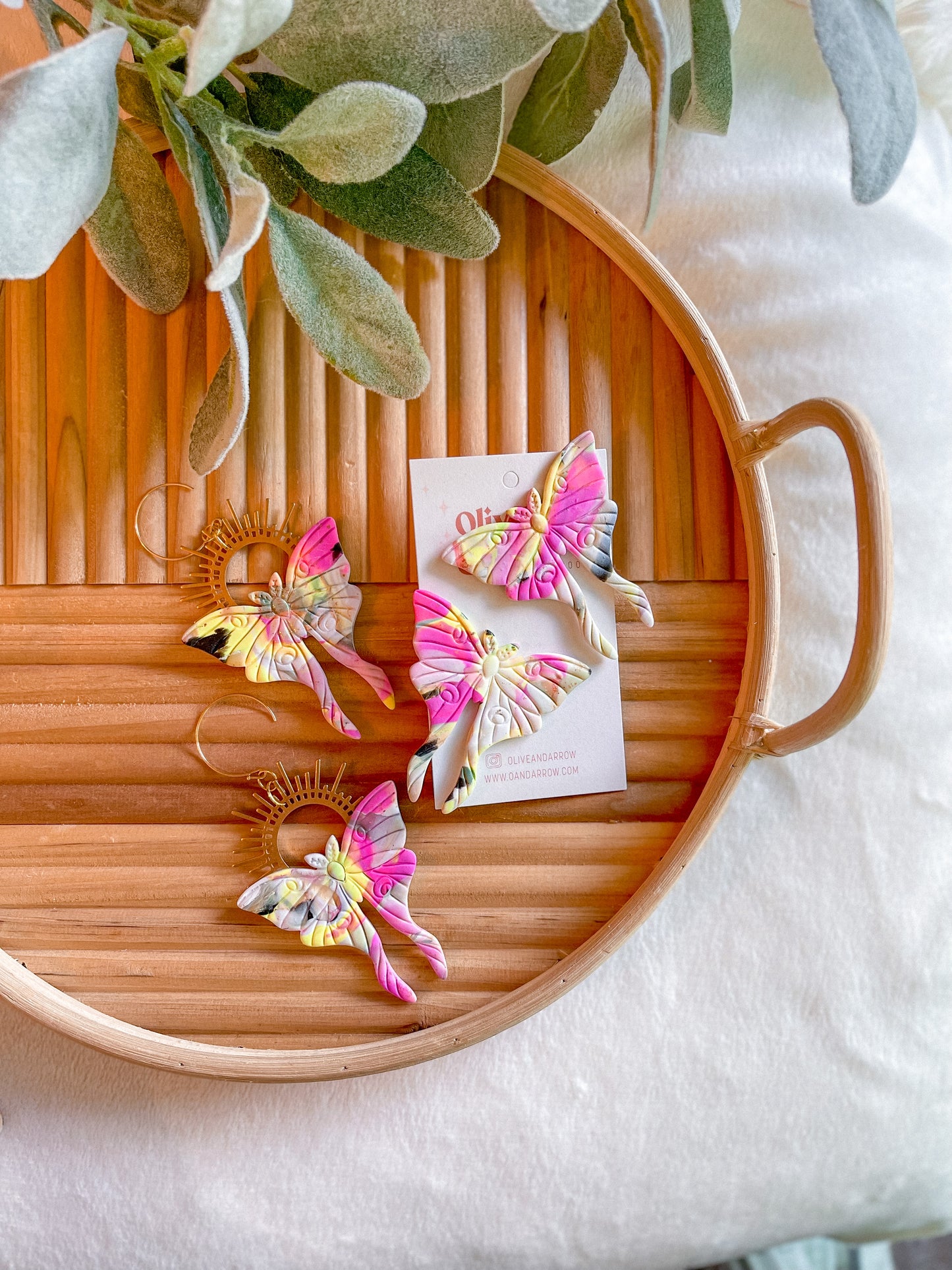 Luna Moth Halo Dangles // Jackson Collection