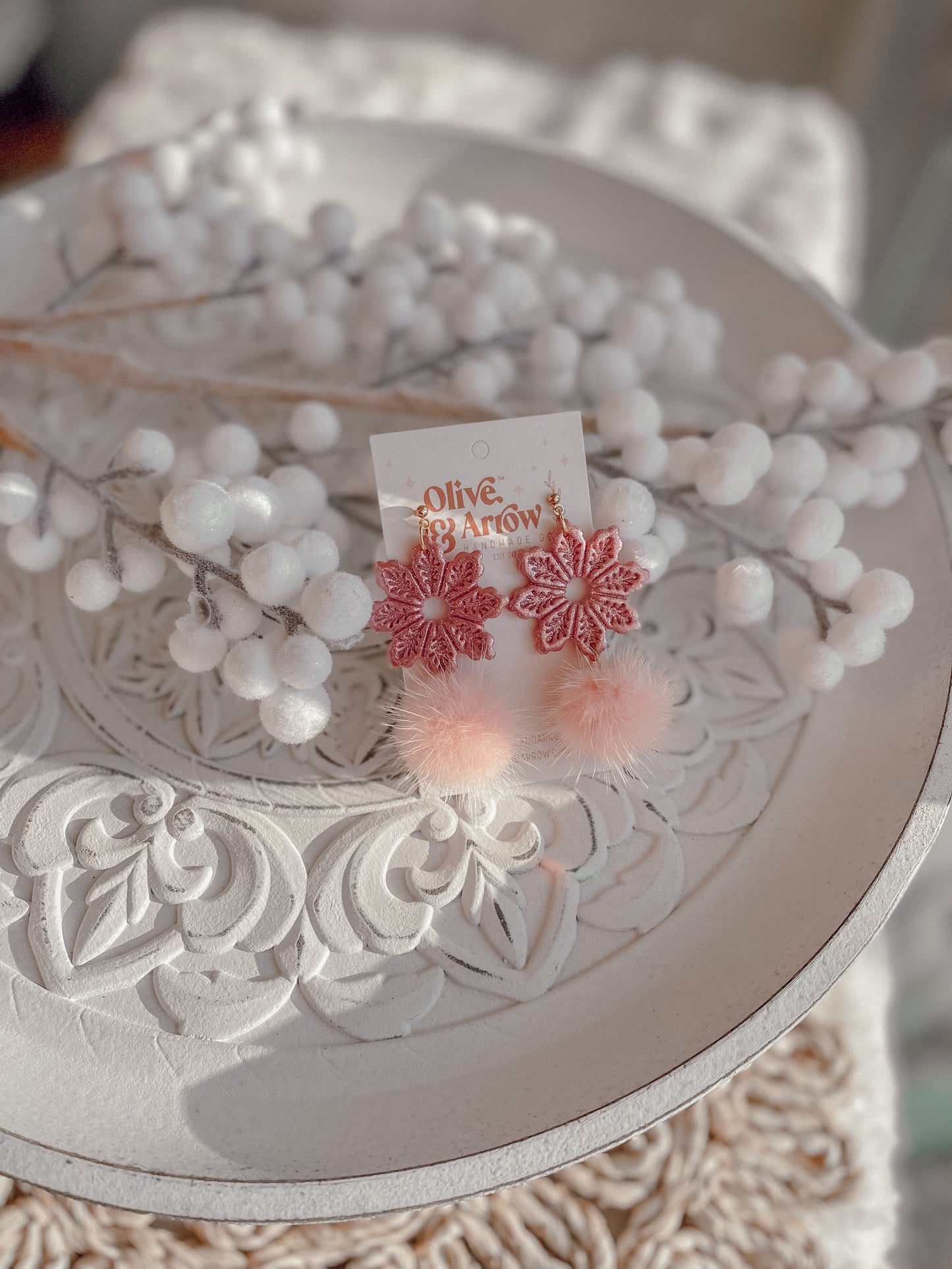 Sugar Plum Fairy Fur Pom Dangles // Holiday 22