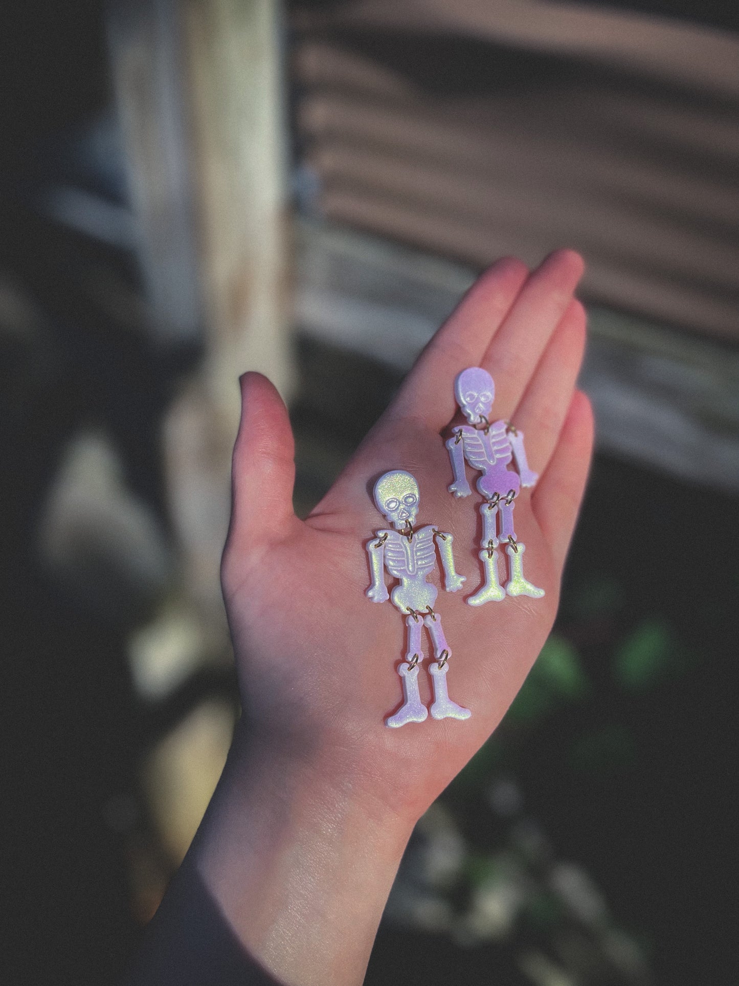Holographic Skellies Dangles // Fall Collection