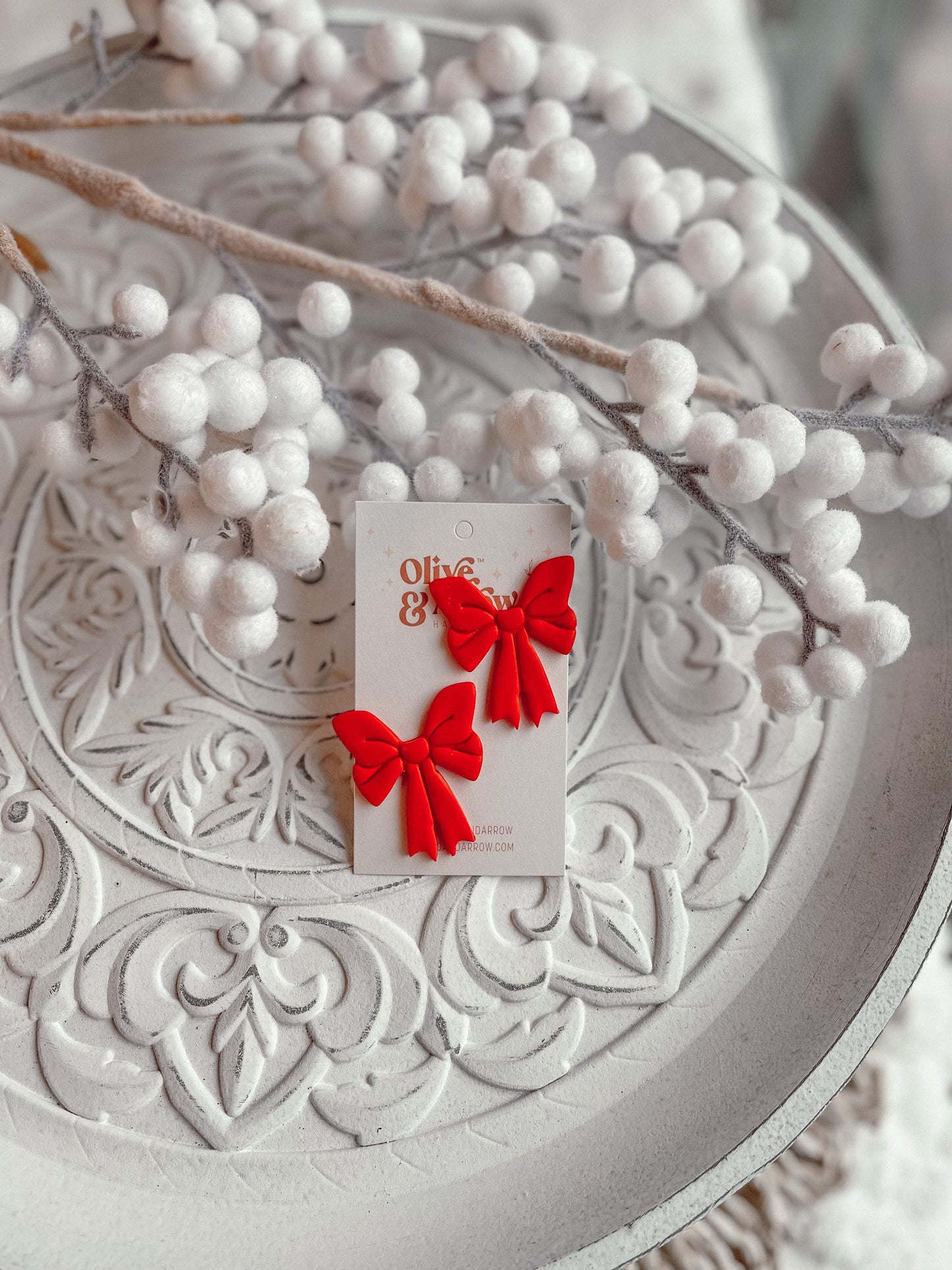 Big Red Bow Studs // Holiday 22