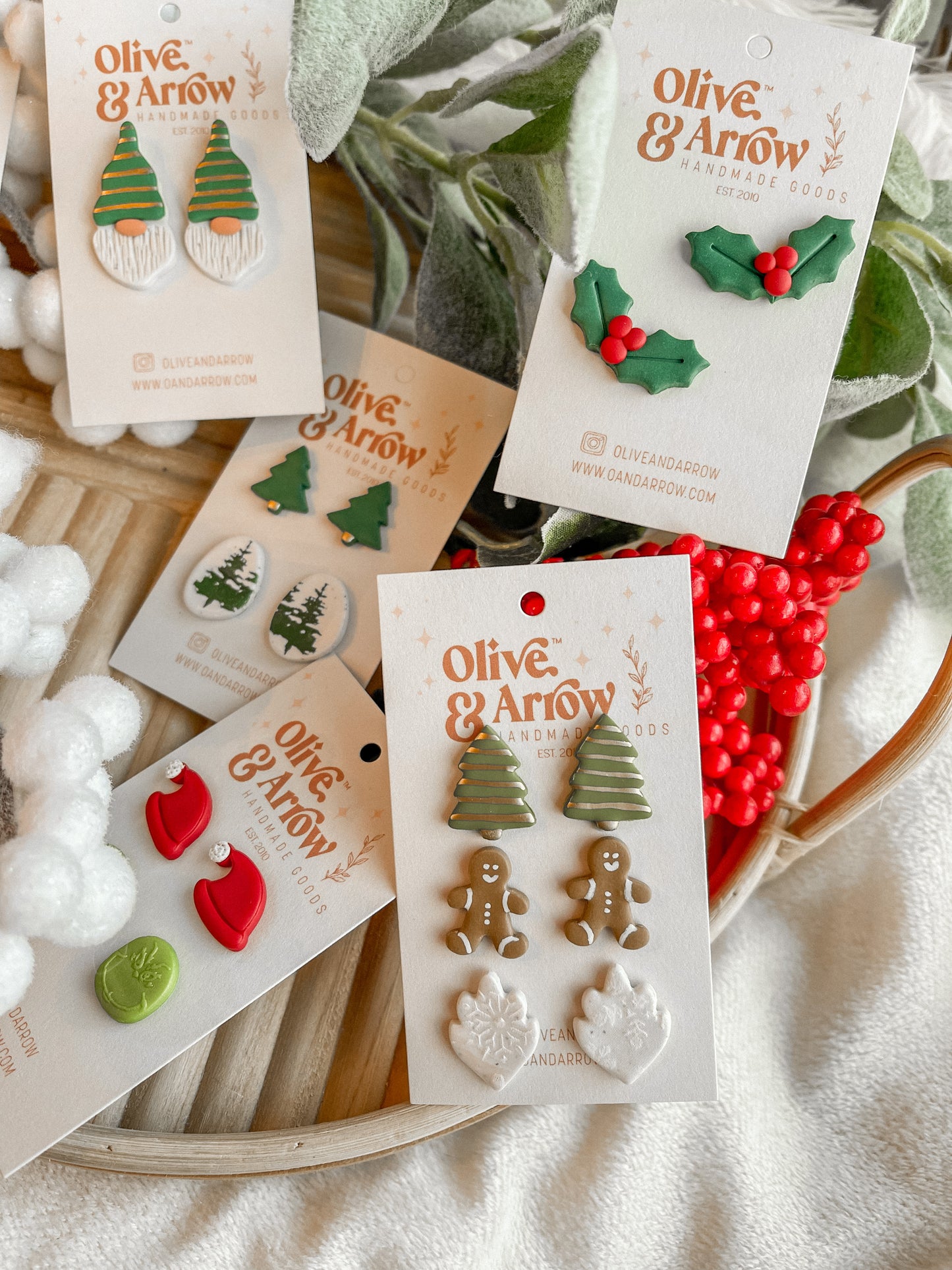 Holly Ear Climber Studs // Holiday Collection