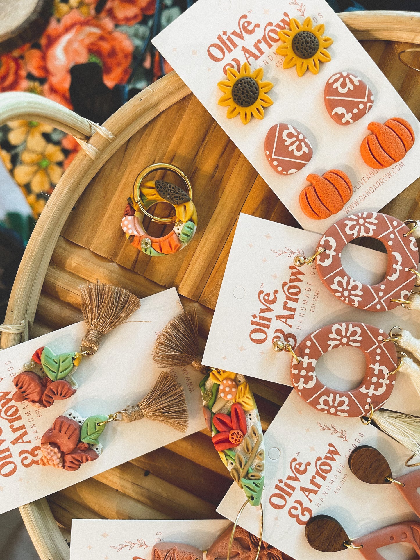 Autumn Blooms Tassle Statement Studs // Fall Collection