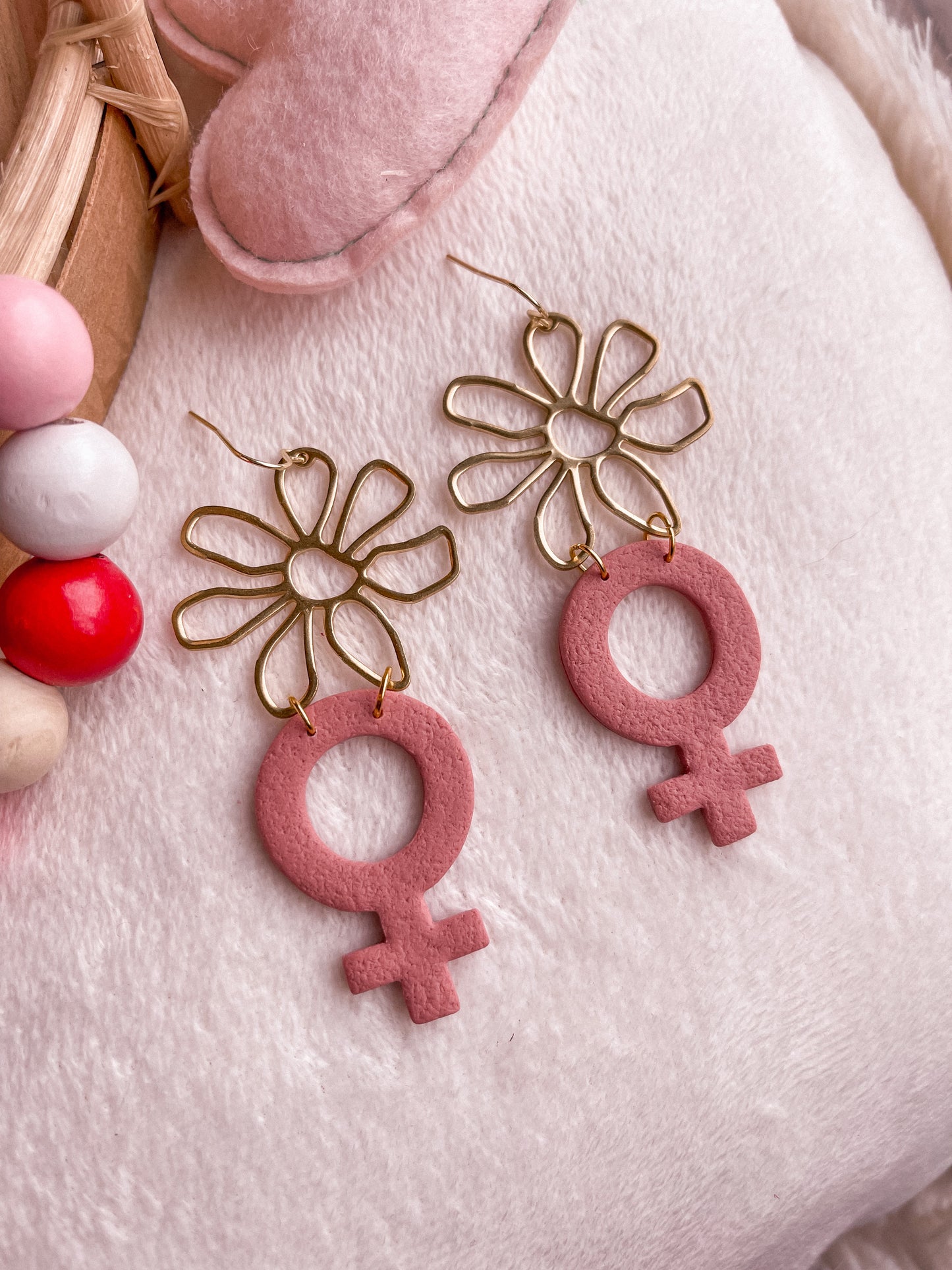 Woman Textured Flower Dangles // Valentines 2022 Collection