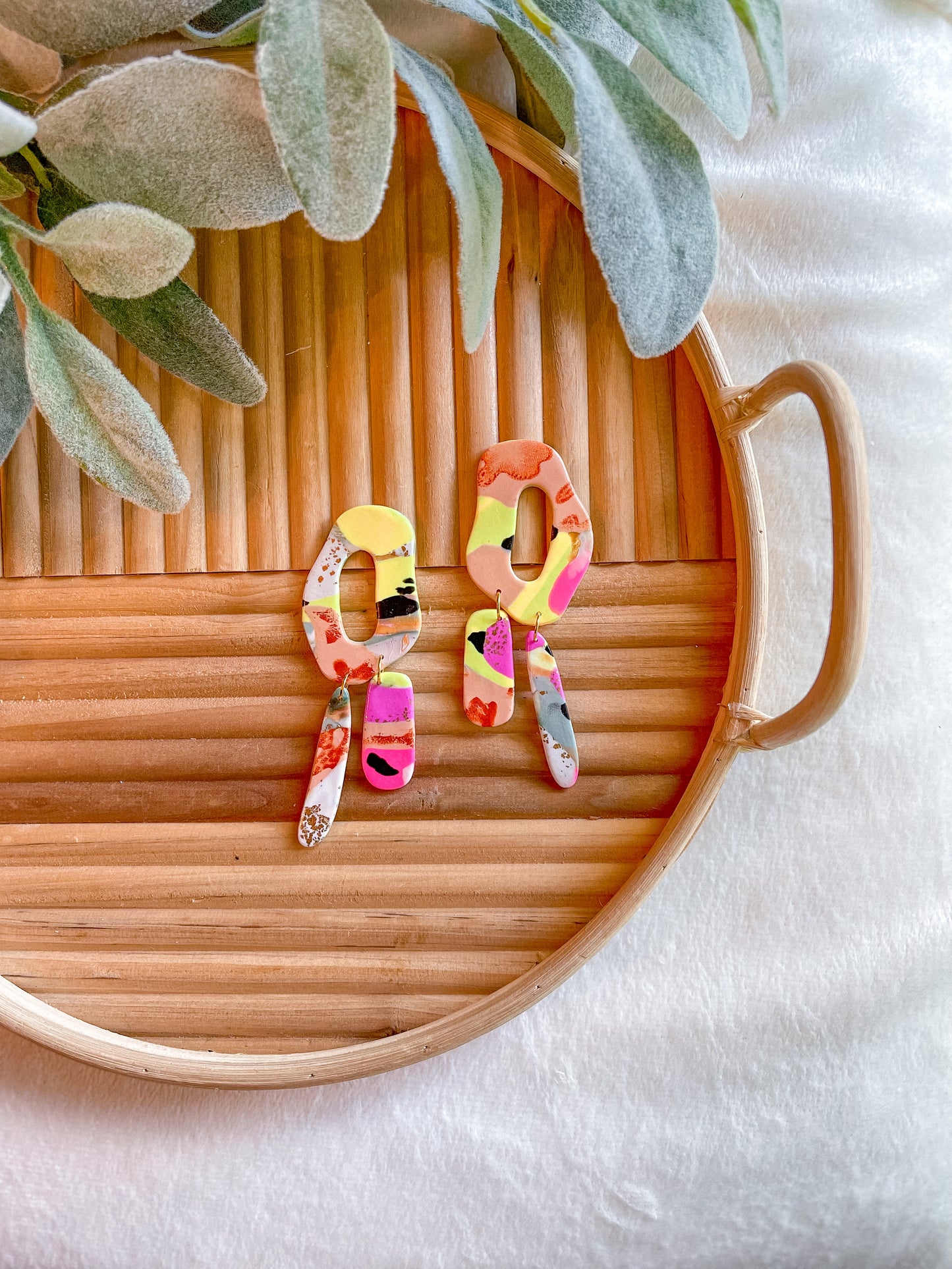 Organic Hoop Scrappy Slab Dangles // Jackson Collection