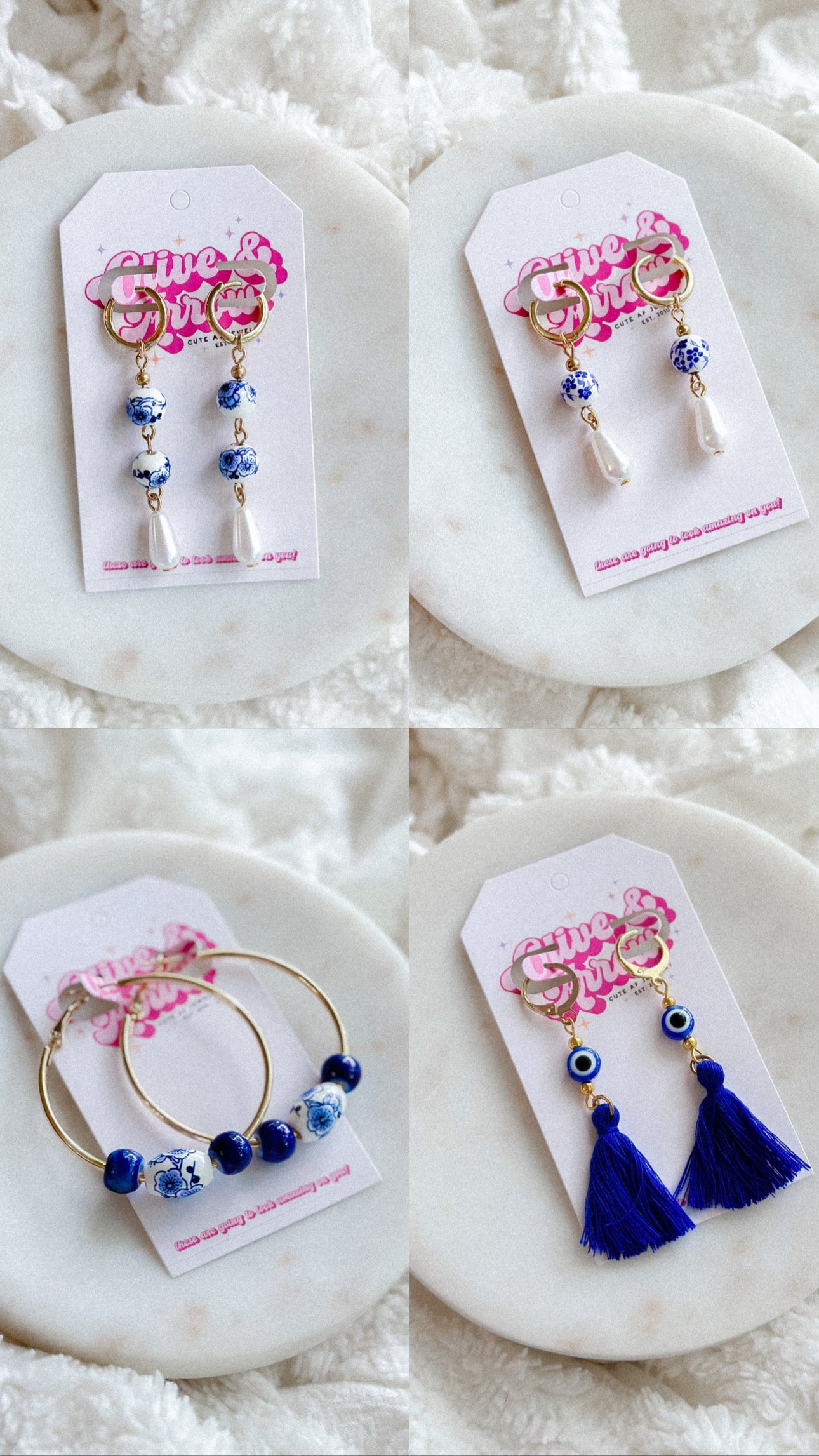 Evil Eye Bead Tassel Drops