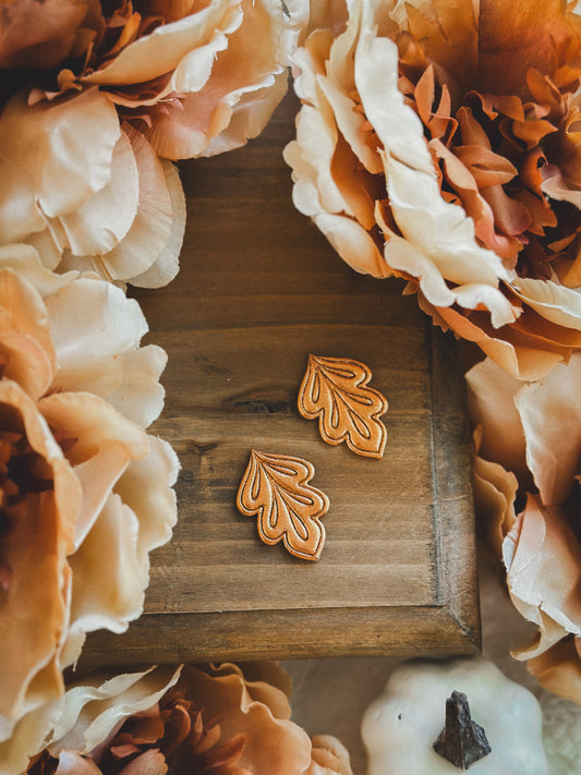 Copper Falling Leaves Studs