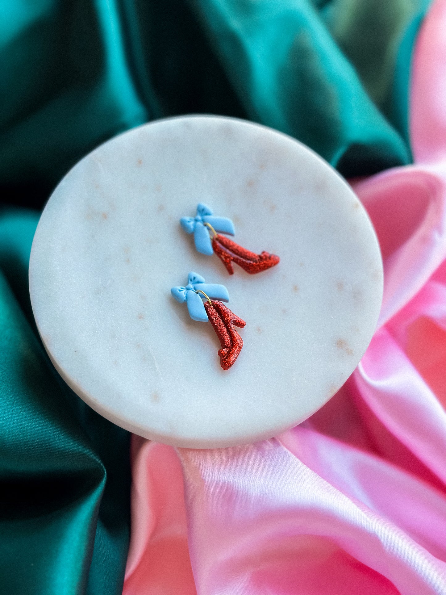 Wizard of Oz earrings handmade polymer clay earrings ruby slipper earrings