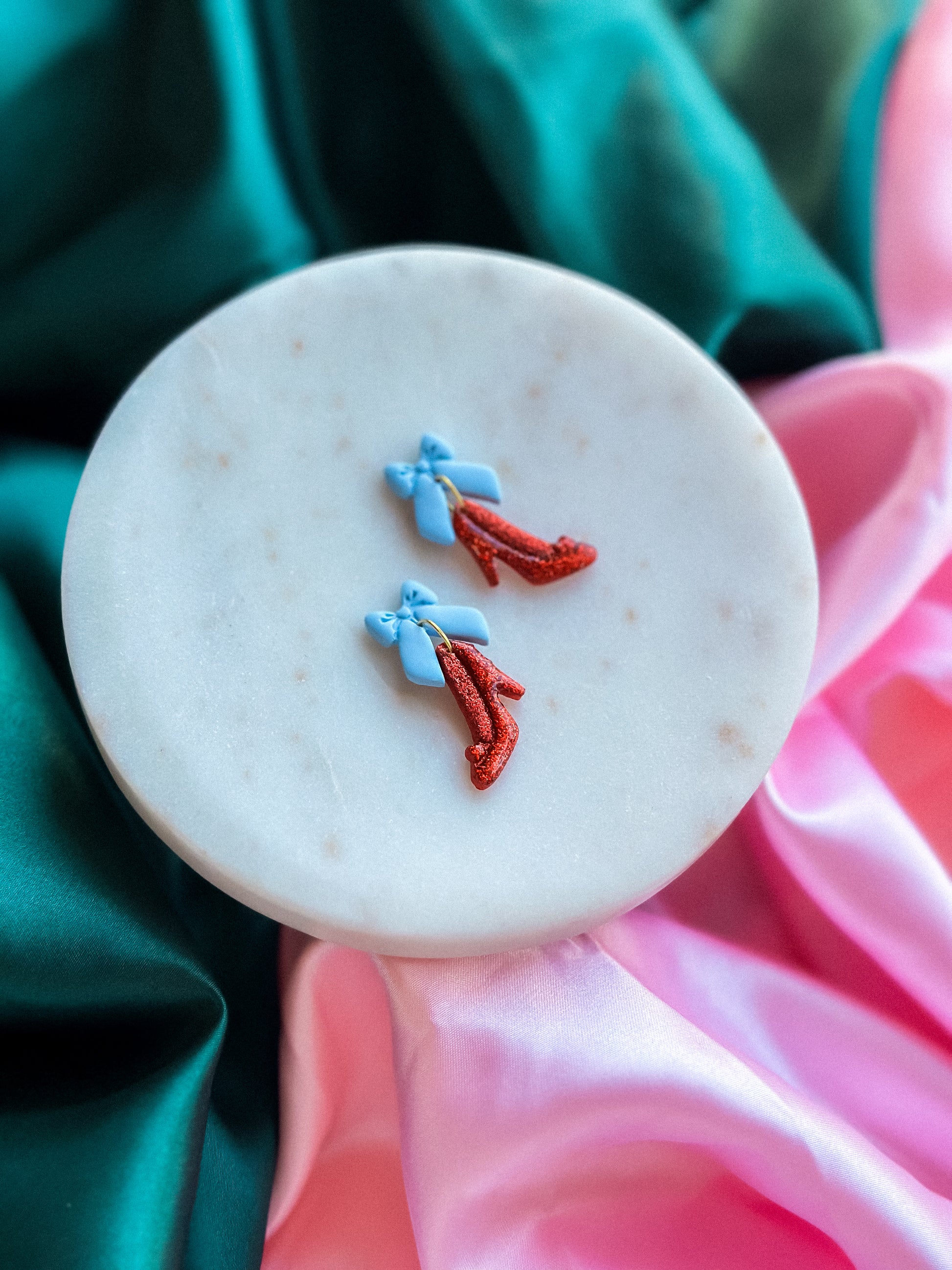 Wizard of Oz earrings handmade polymer clay earrings ruby slipper earrings