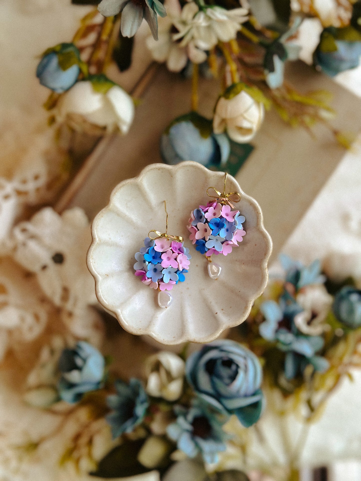 Hydrangea Cluster Pearl Drops