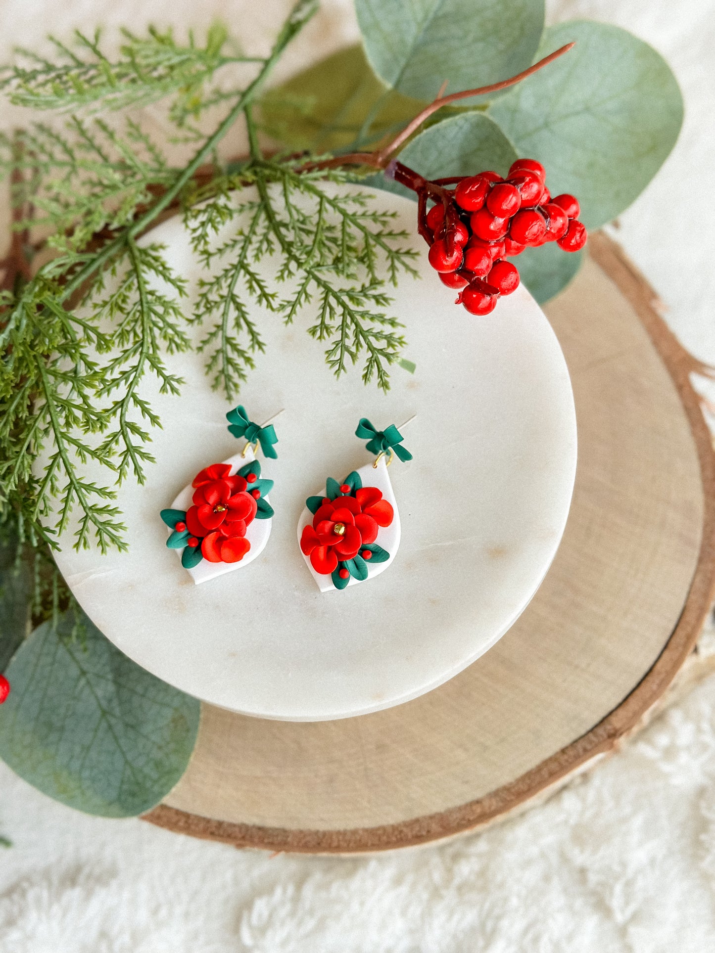 Holiday Floral Drops on Bows