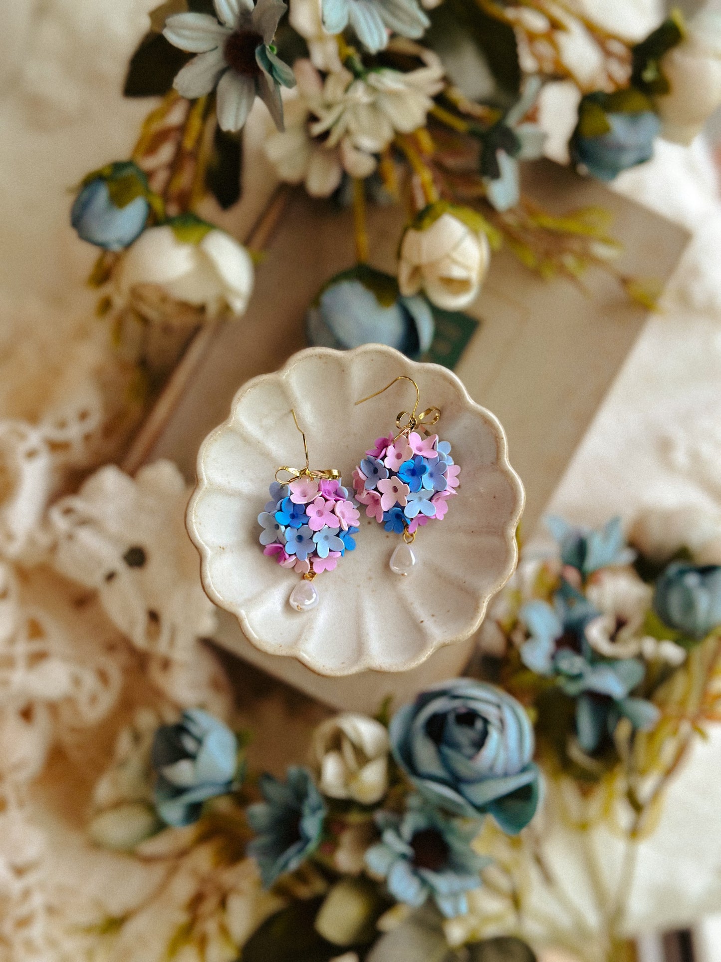 Hydrangea Cluster Pearl Drops