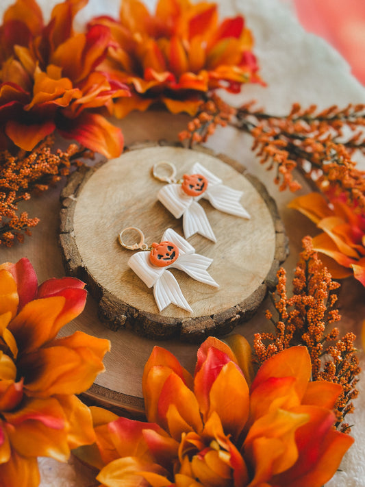 Corduroy Cream Pumpkin Bows