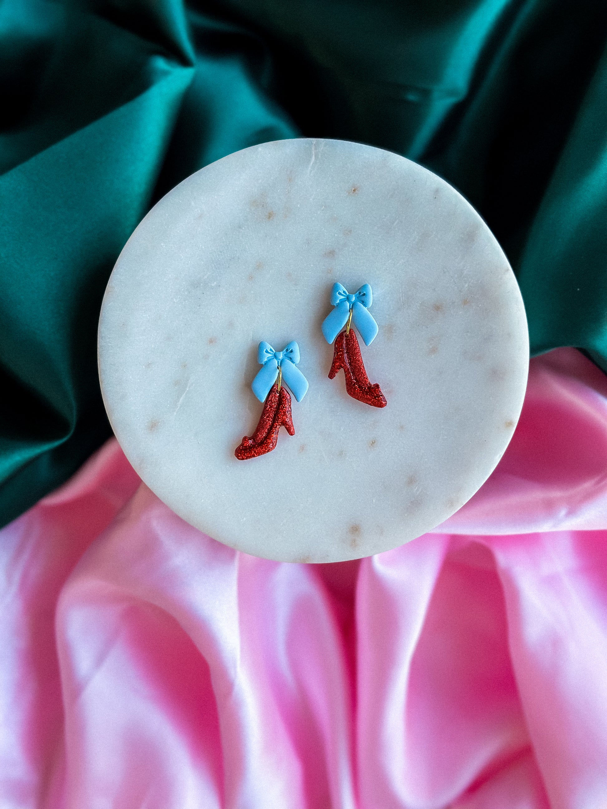 Wizard of Oz earrings handmade polymer clay earrings ruby slipper earrings