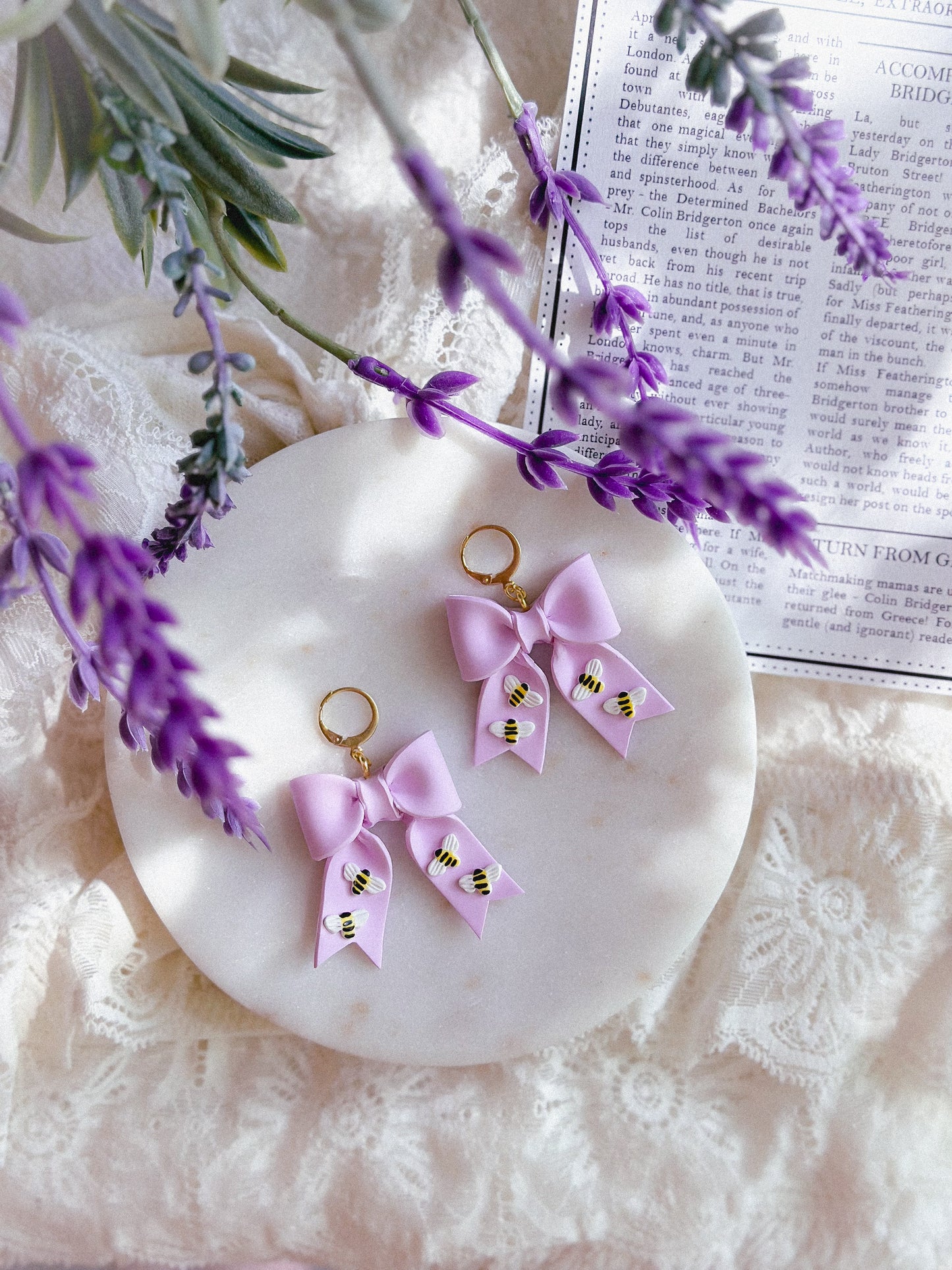 Lilac Bee Bow Drops