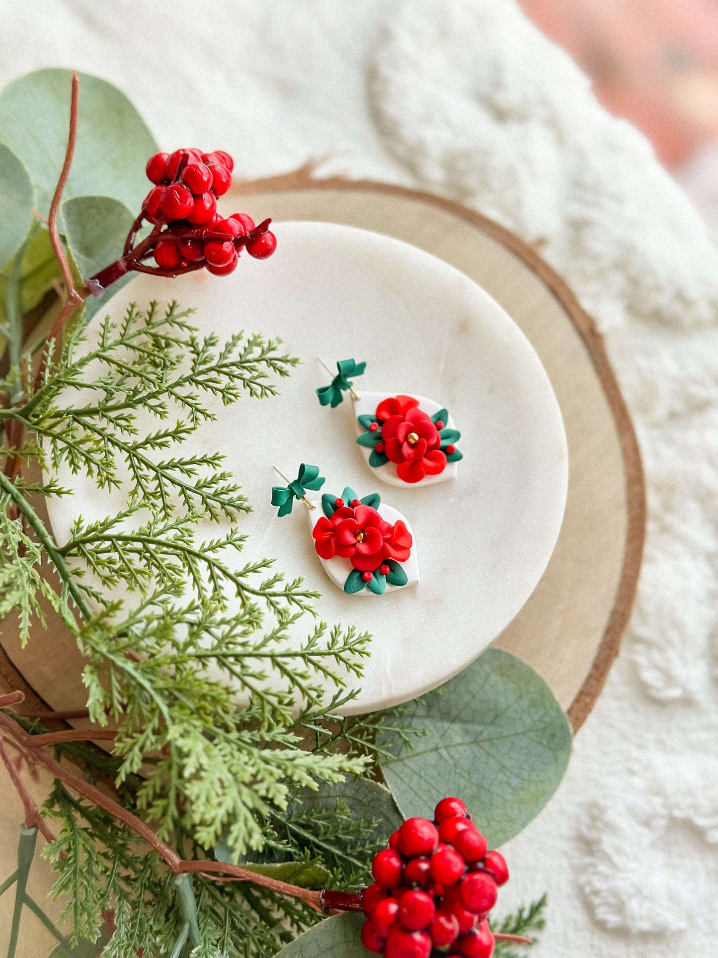 Holiday Floral Drops on Bows