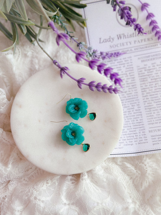 Emerald Translucent Crystal Flowers