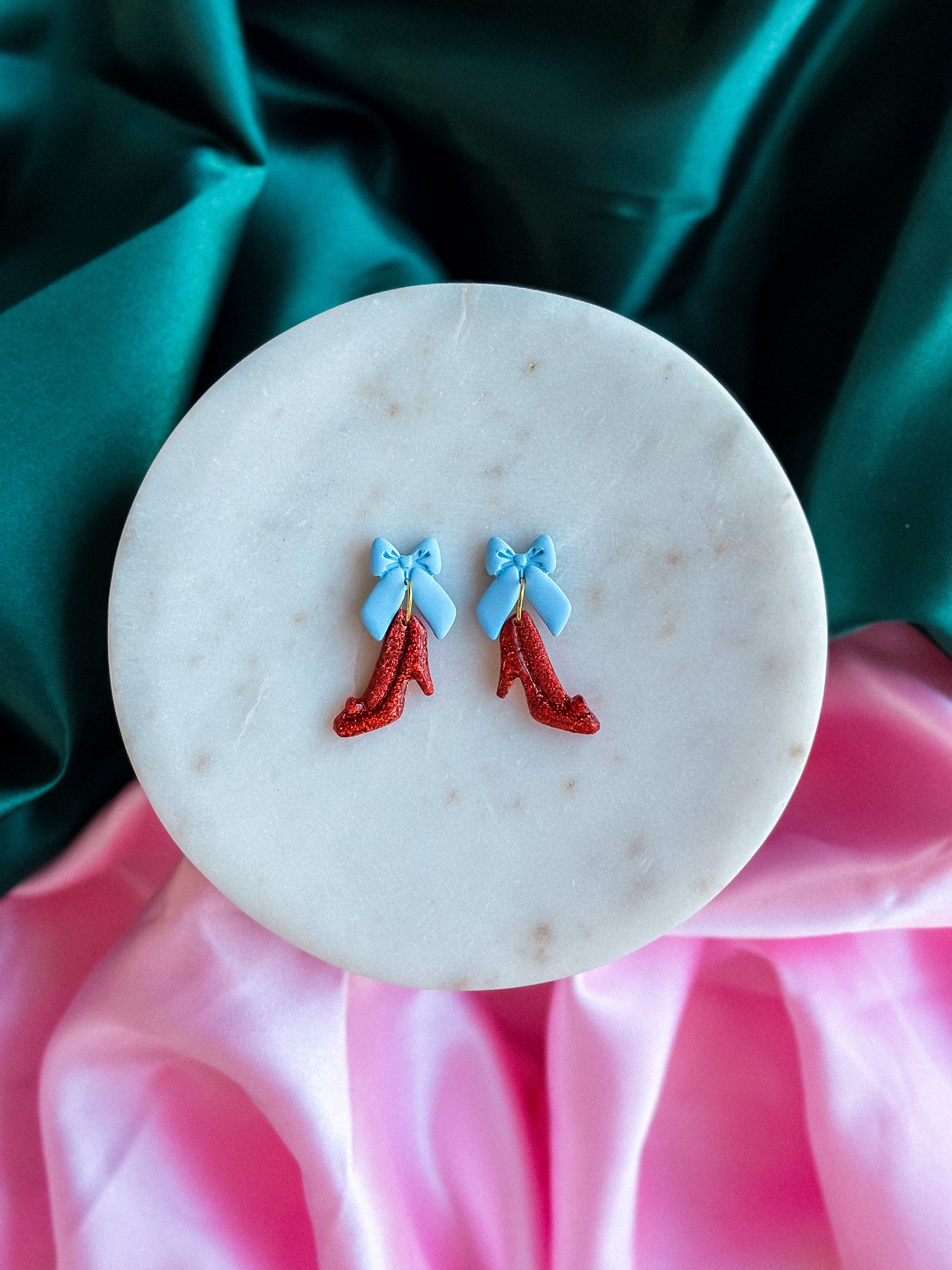 Wizard of Oz earrings handmade polymer clay earrings ruby slipper earrings