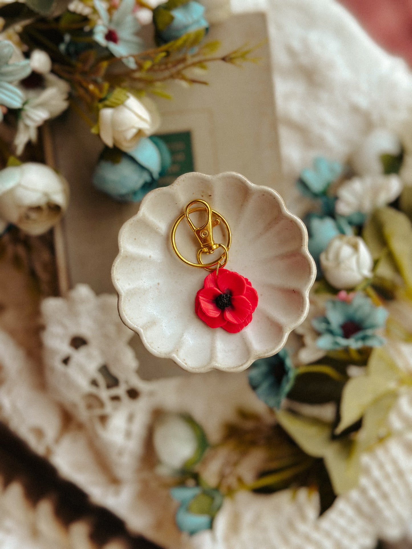Resistance Poppy Keychain / Bag Charm