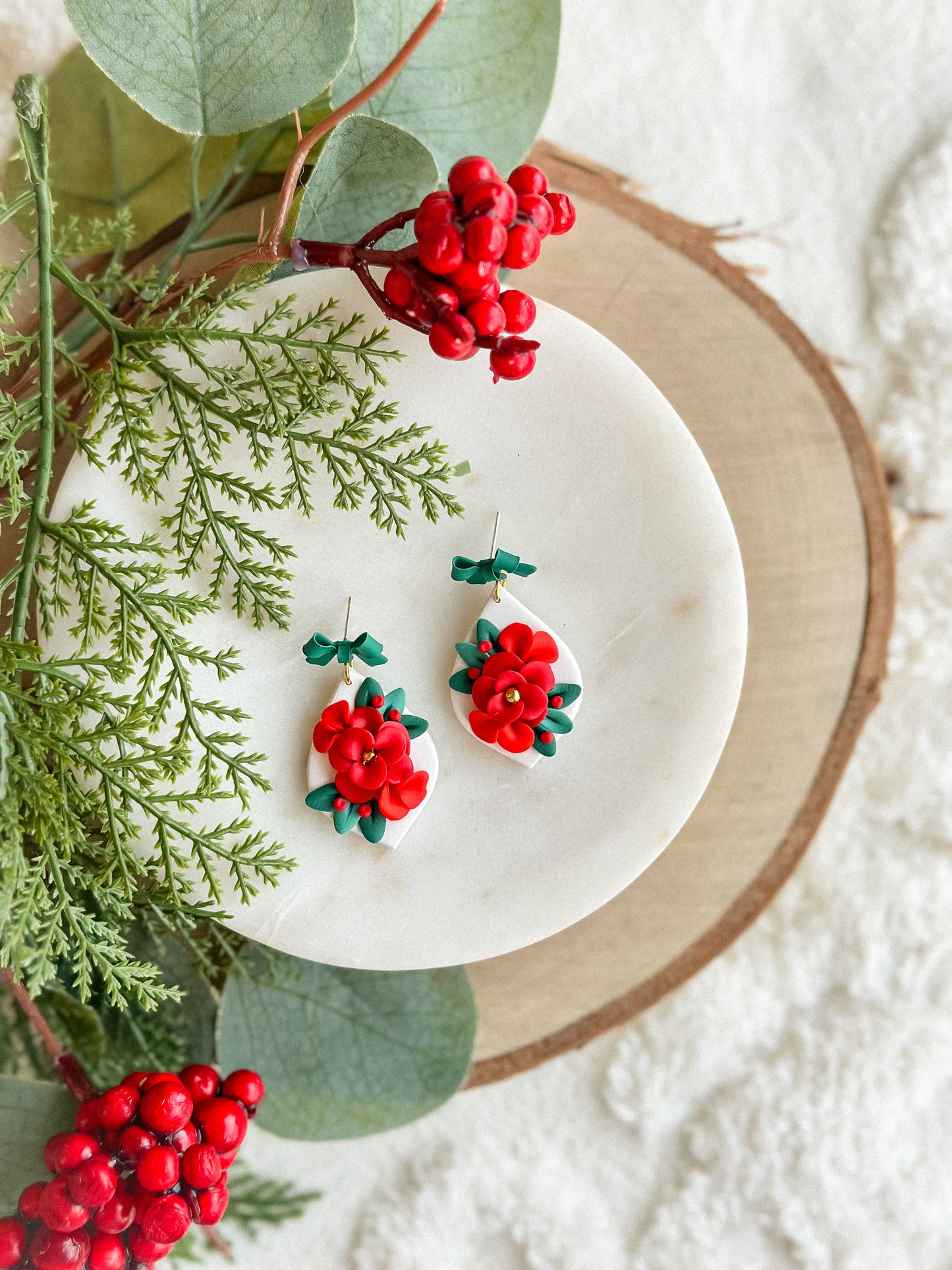 Holiday Floral Drops on Bows