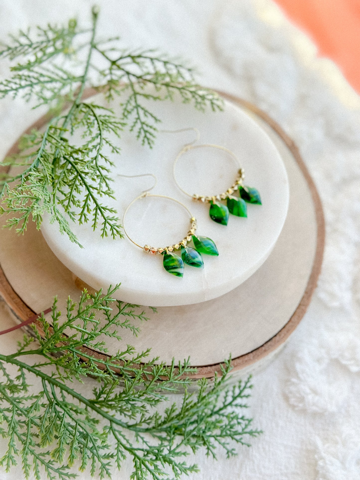 Wicked Emerald City Stained Glass Hoops