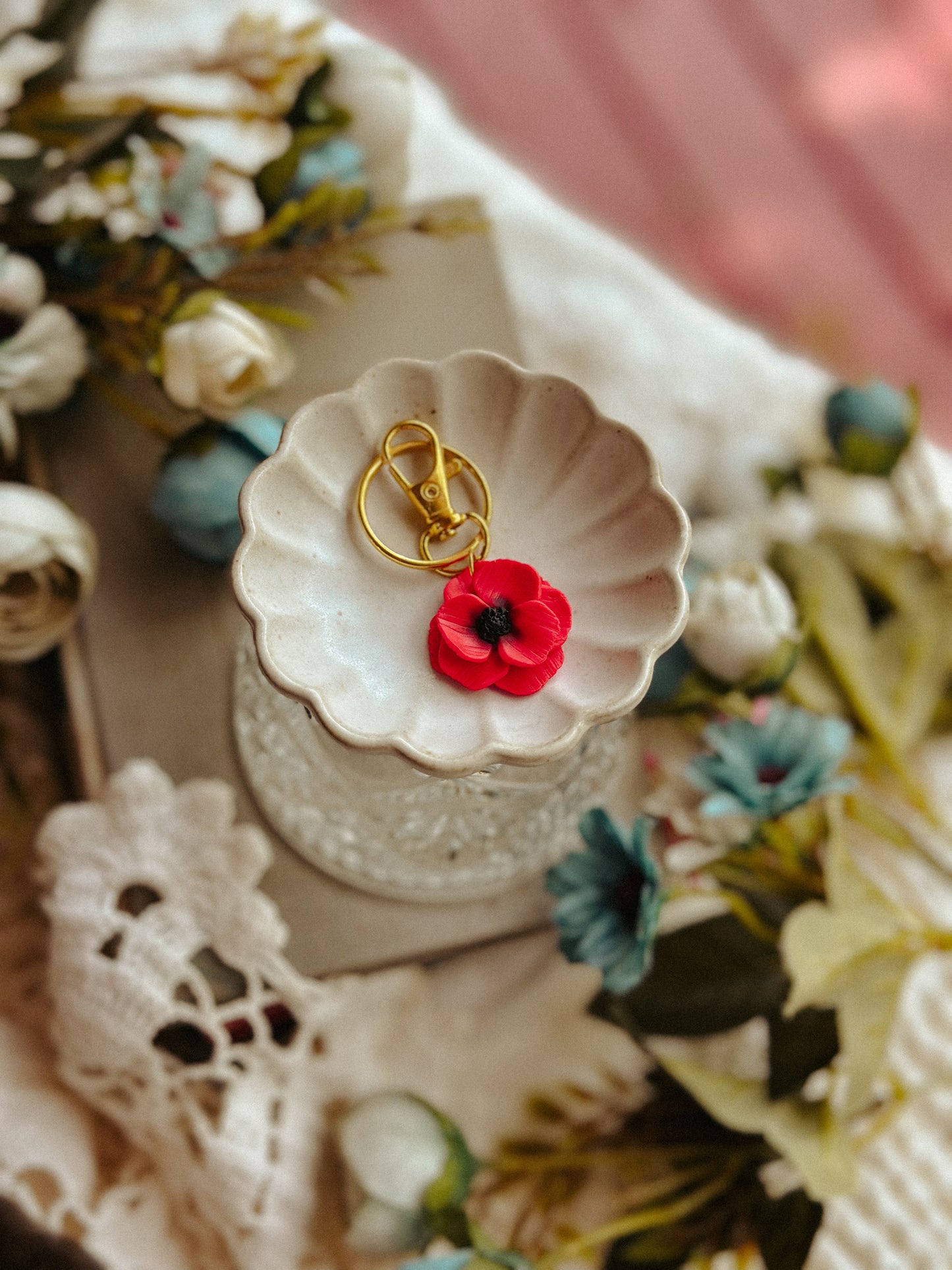Resistance Poppy Keychain / Bag Charm